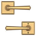 satin brass door lever