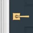 satin brass door lever