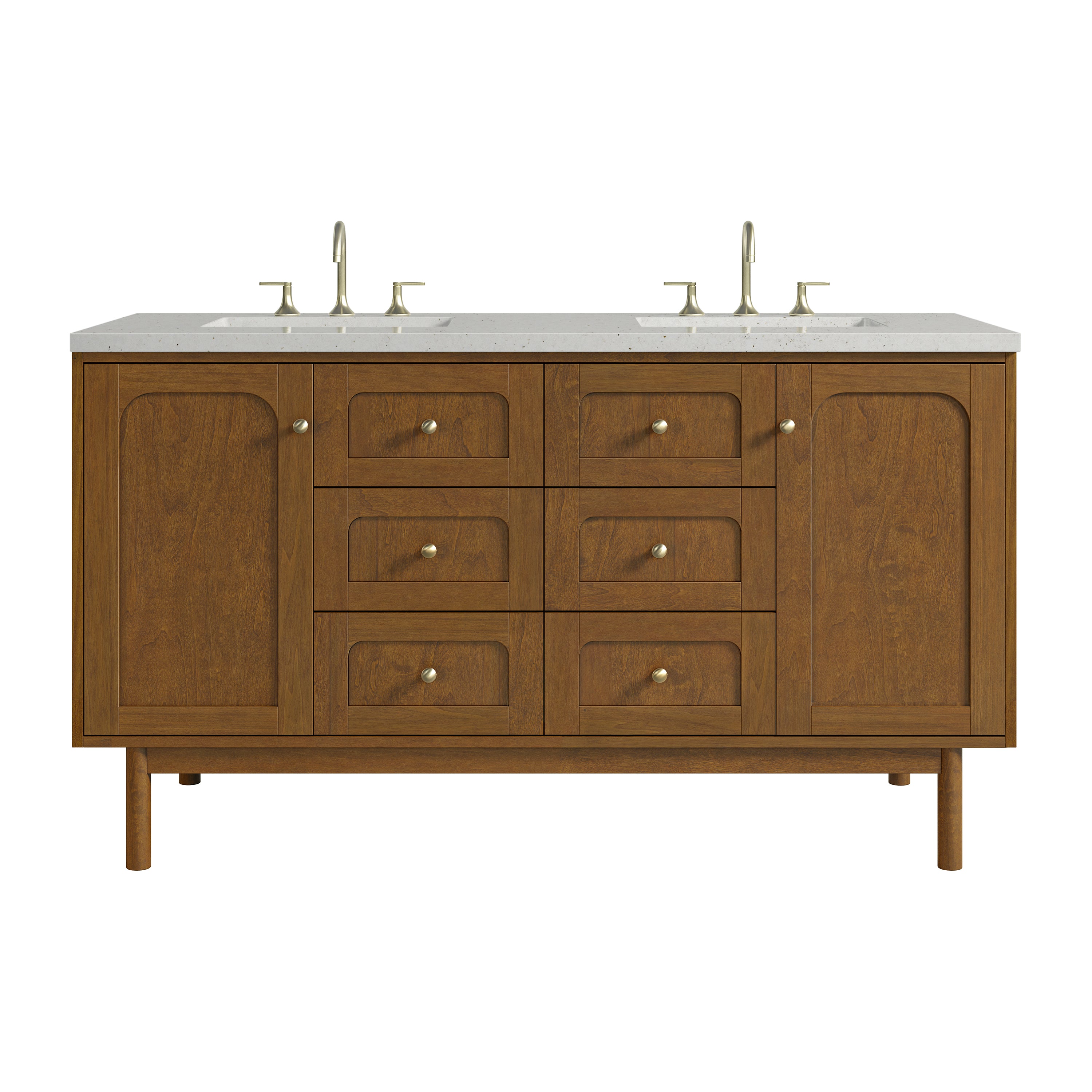 James Martin Laurent 60" Double Vanity Set - Honey Oak