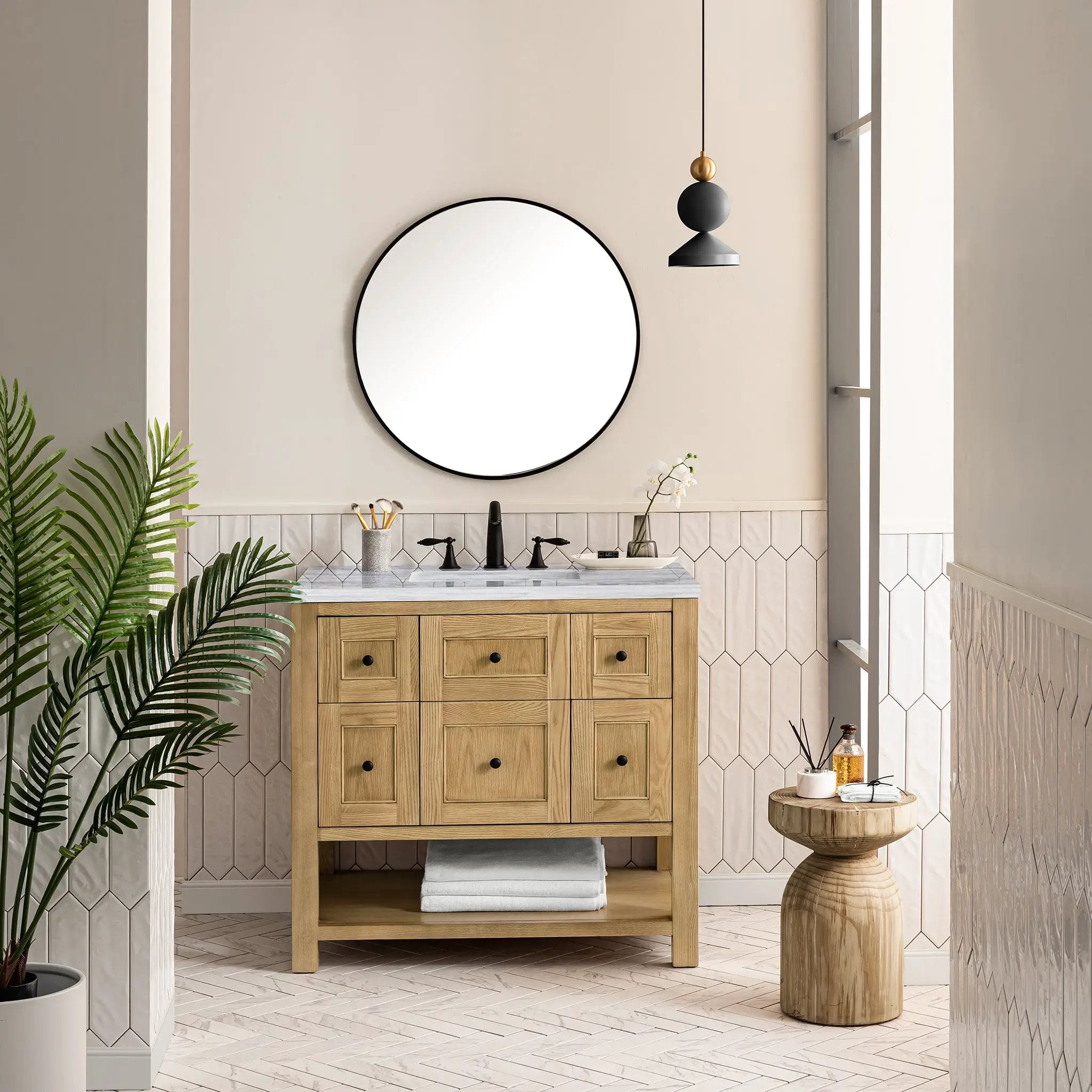 light natural oak vanity