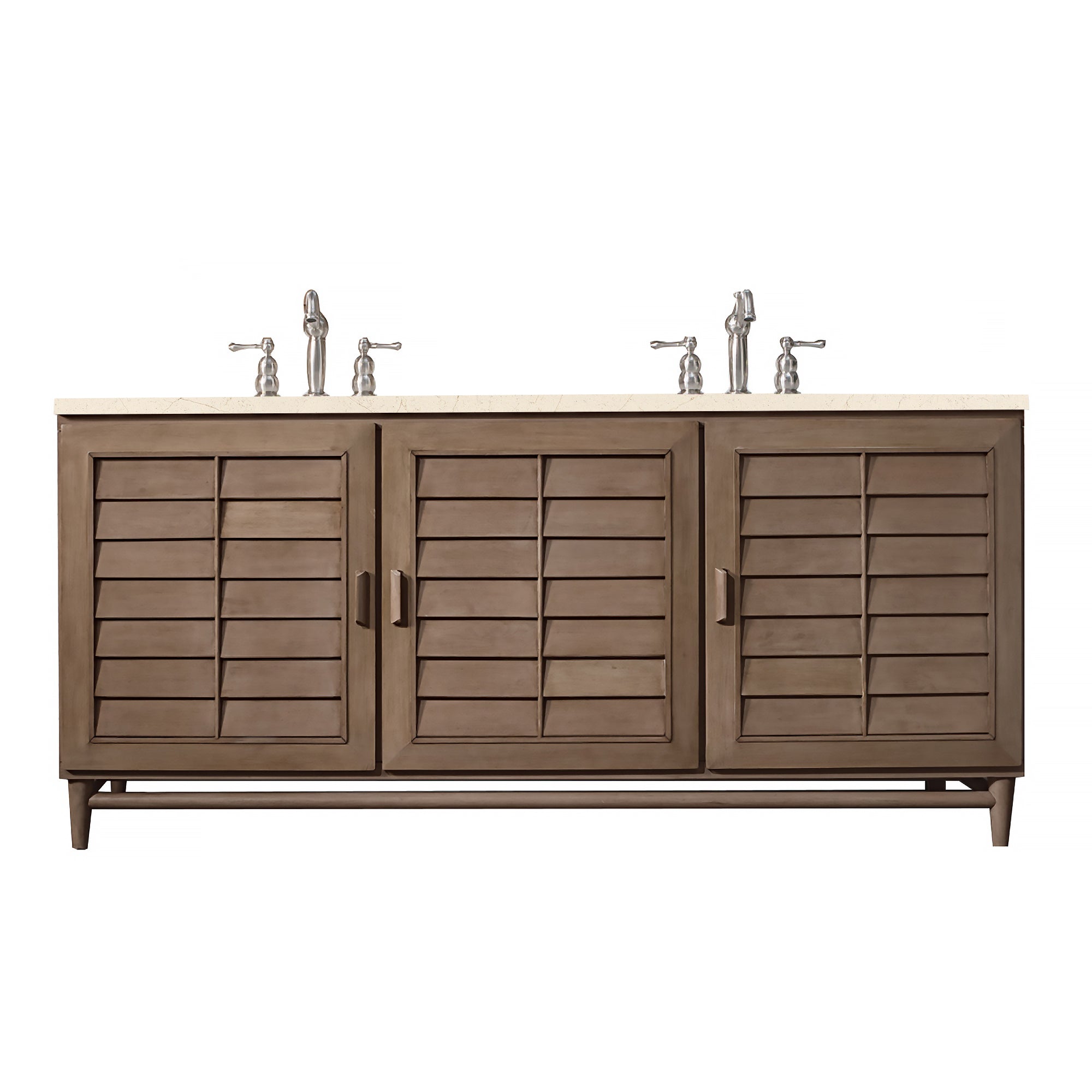 James Martin Vanities Portland 72" Double Vanity Whitewashed Walnut