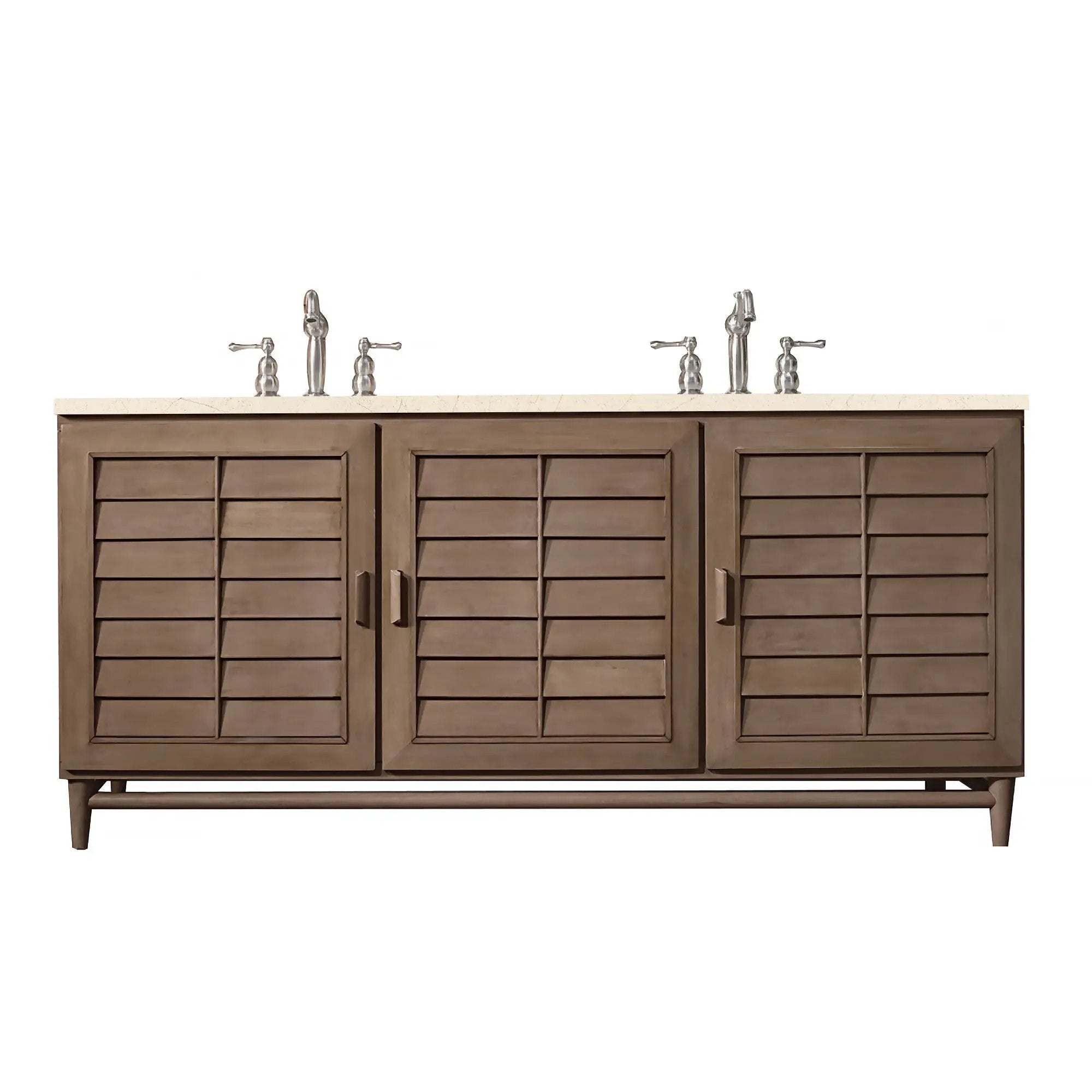James Martin Portland 72" Double Vanity Set - Whitewashed Walnut by James Martin Vanities