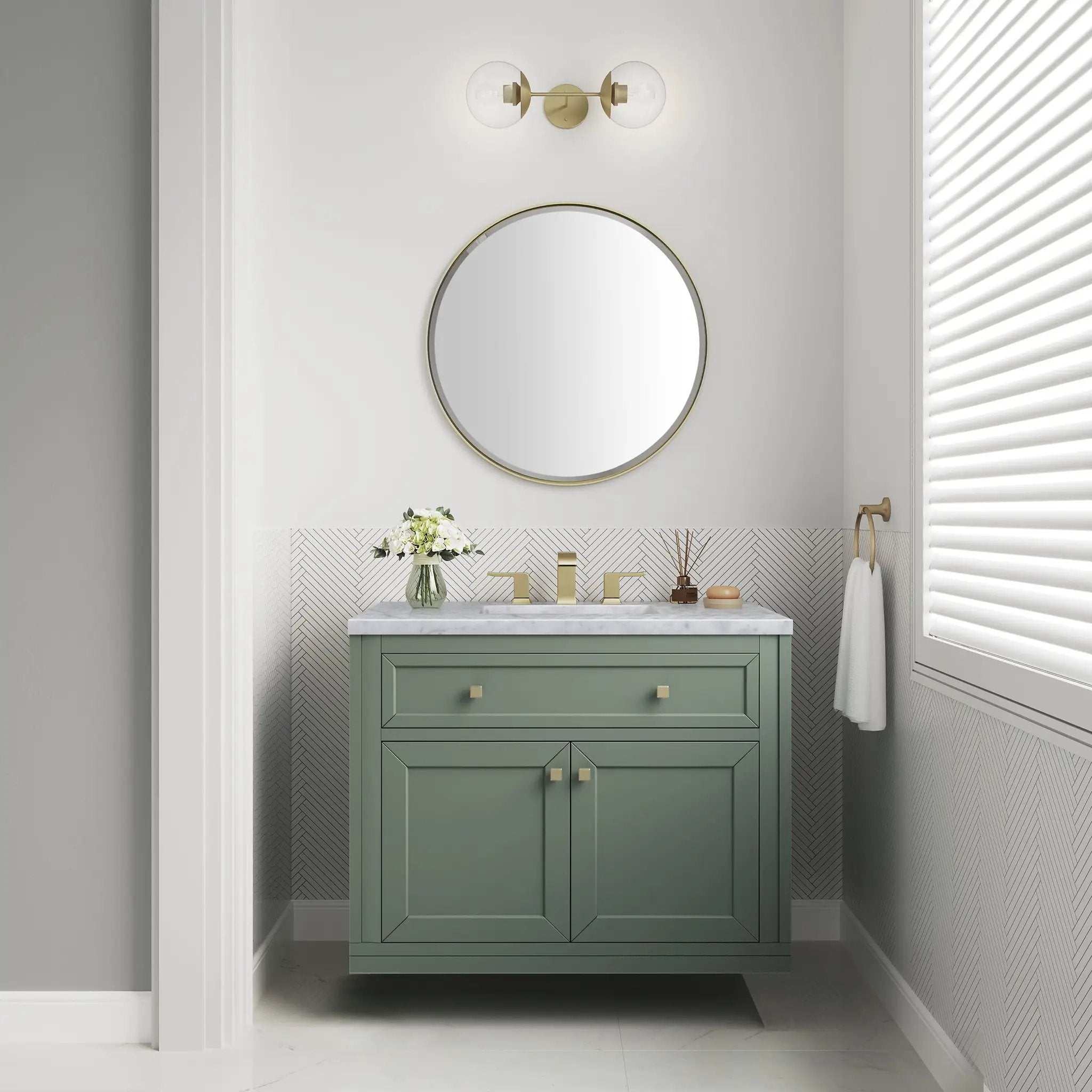 smokey celadon vanity