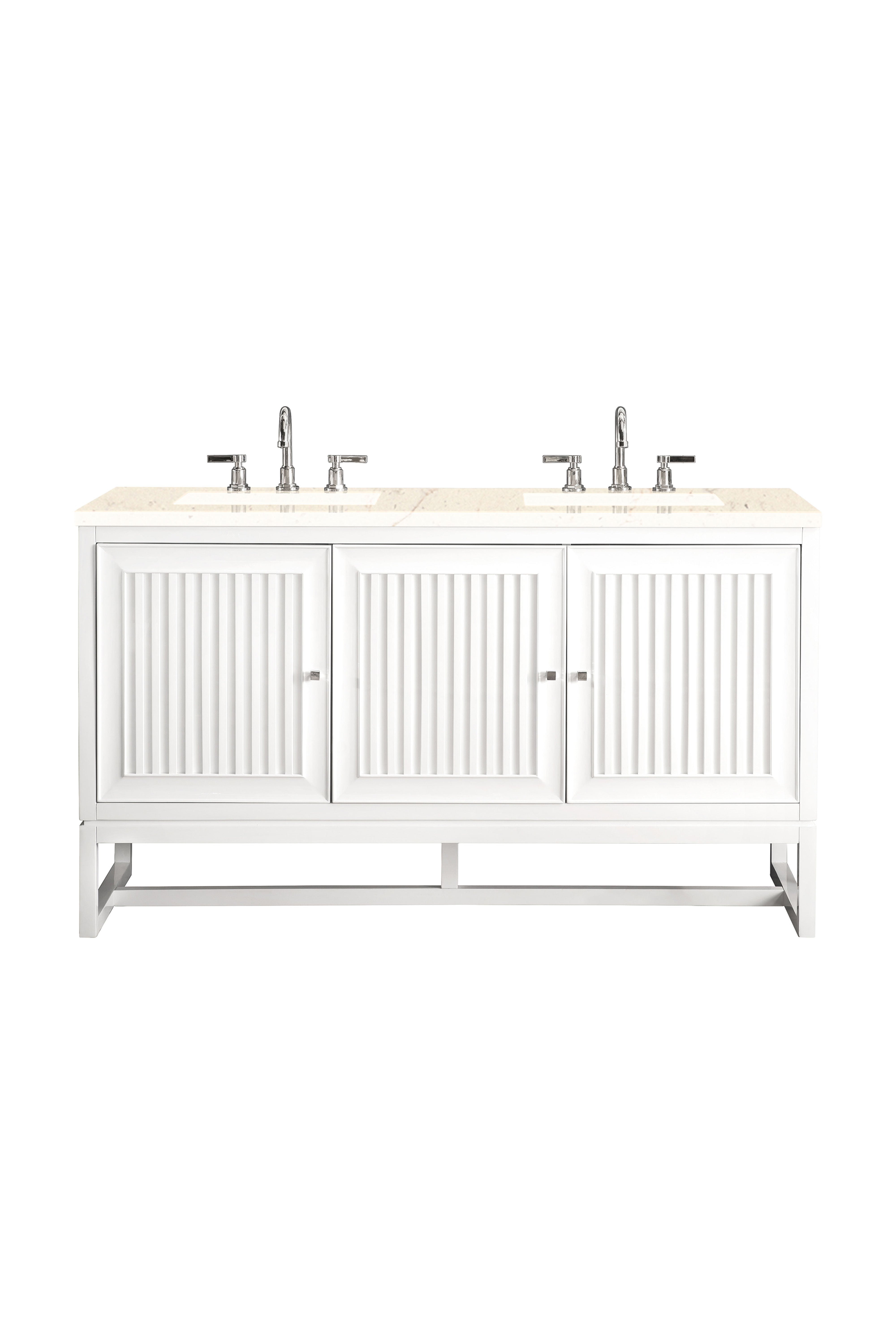 James Martin Vanities Athens 60" Double Vanity - Glossy White