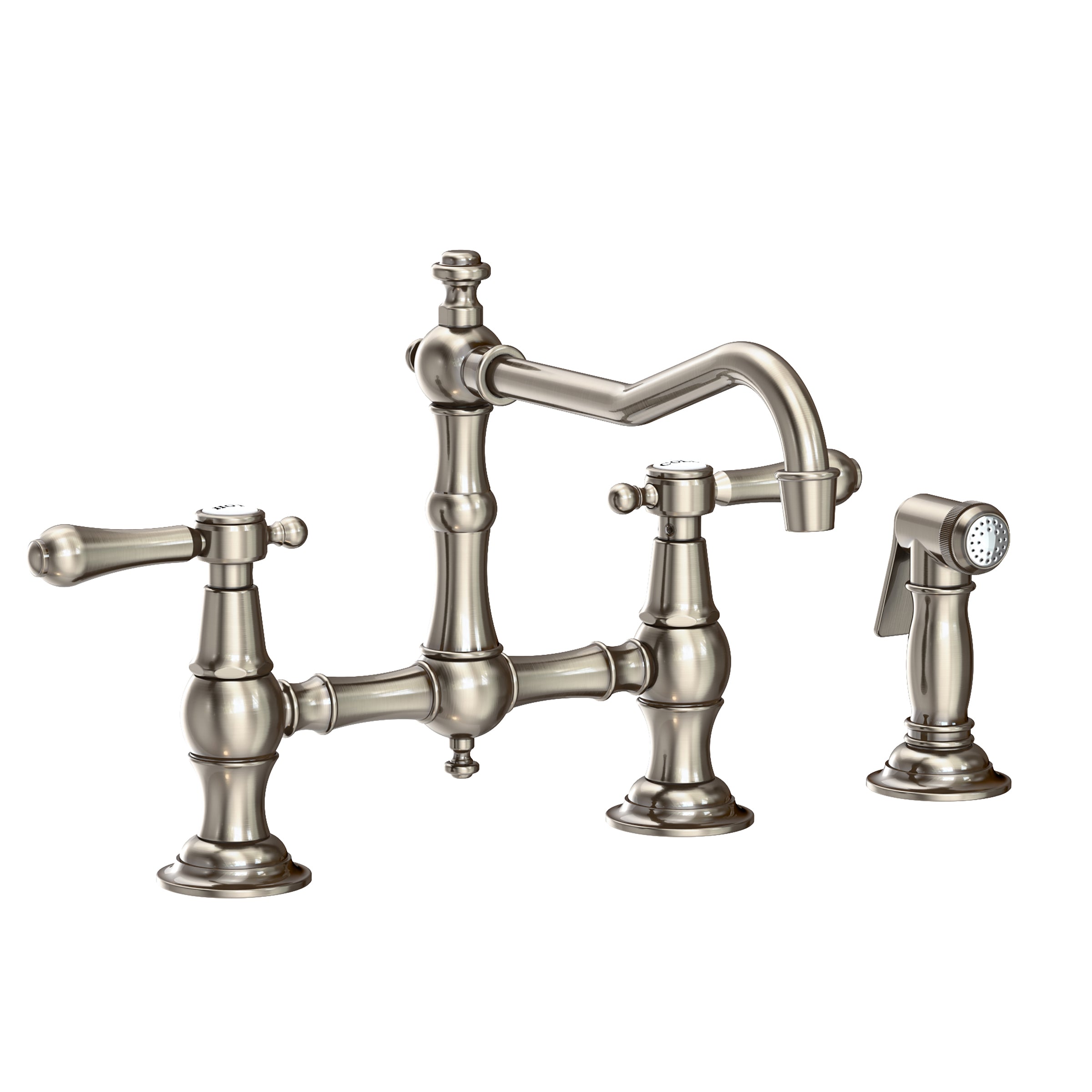 Newport Brass Chesterfield Kitchen Bridge Faucet with Side Spray