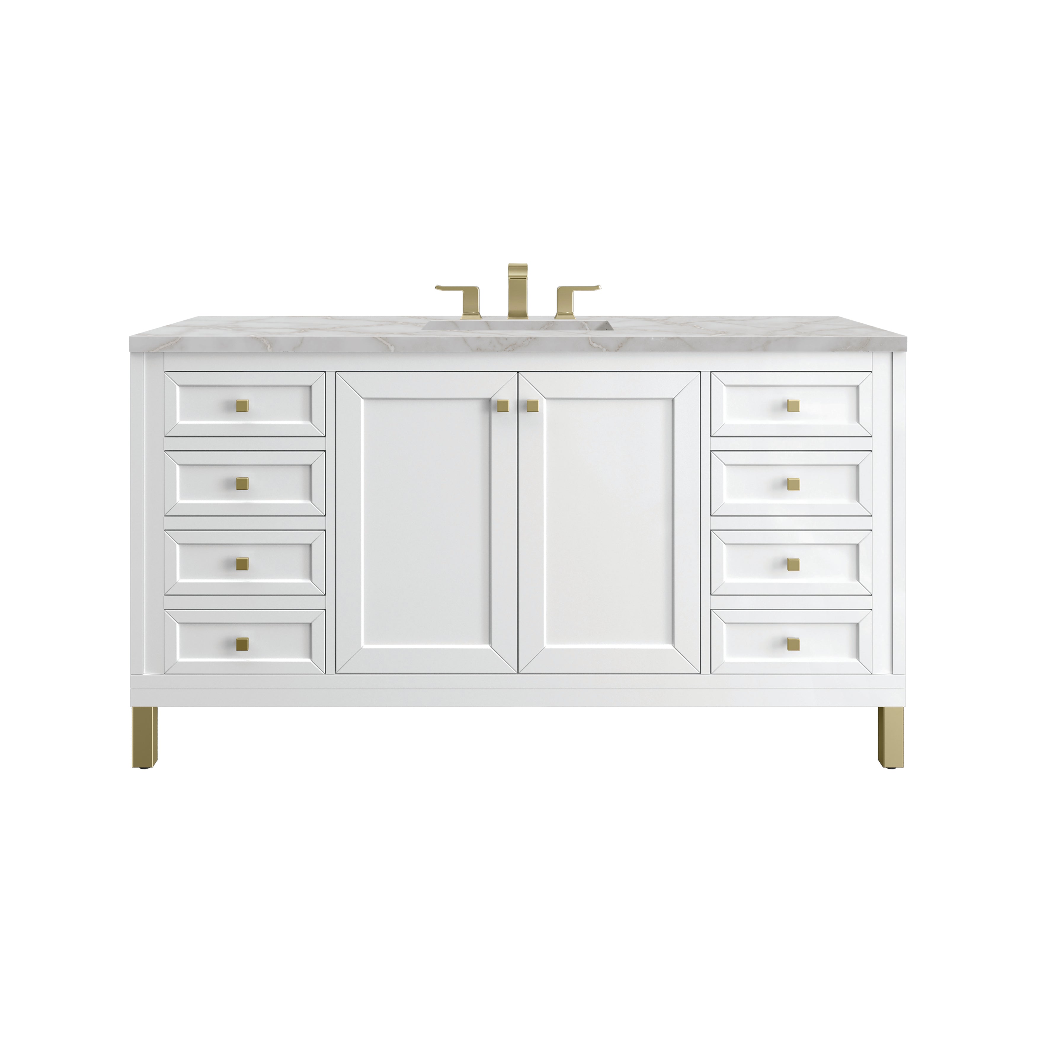 James Martin Vanities Chicago 60" Single Vanity - Glossy White
