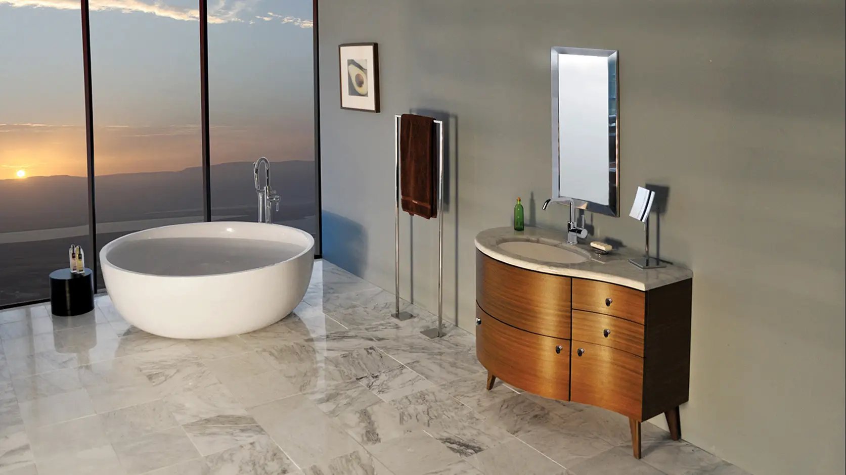 natural walnut vanity