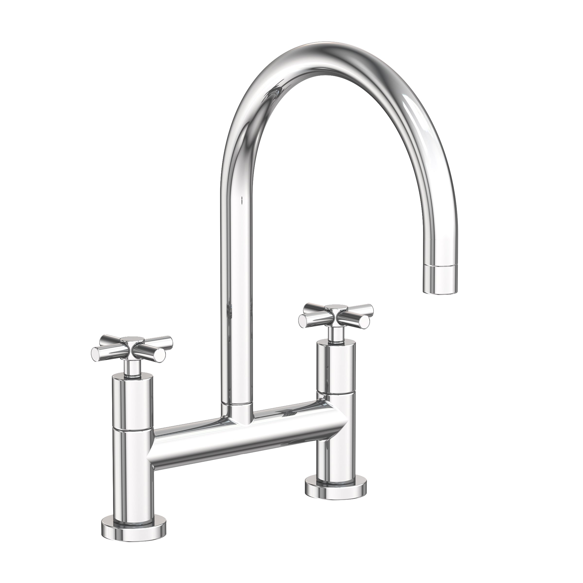 polished chrome bridge faucet