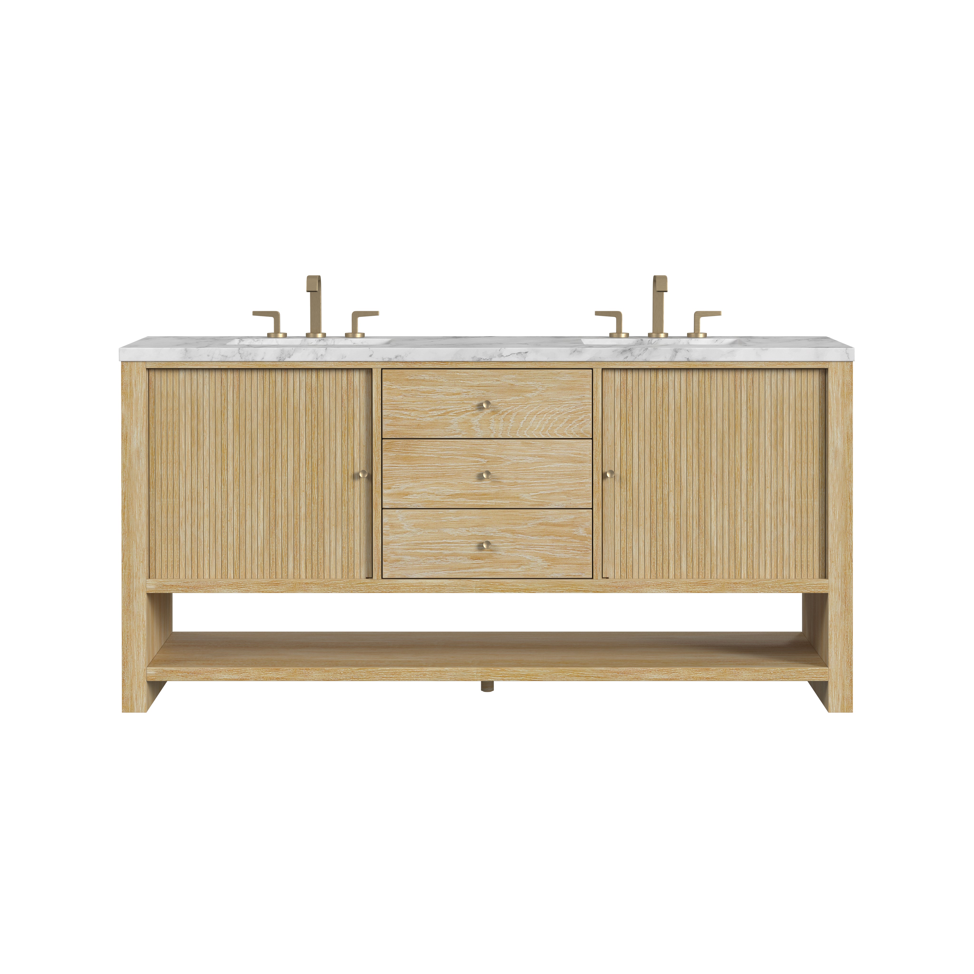 James Martin Marigot 72" Double Vanity Set - Sunwashed Oak