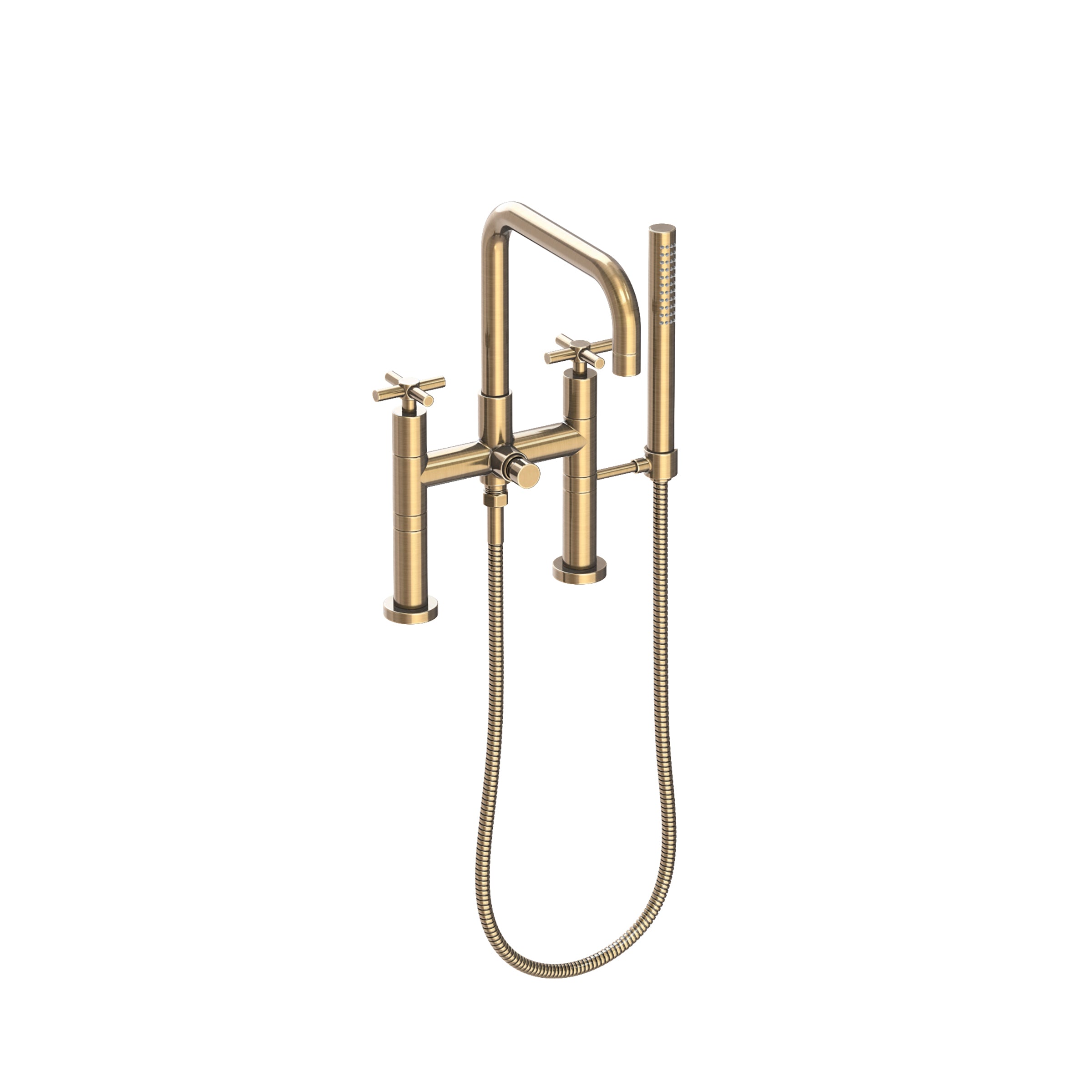 Newport Brass East Square Exposed Tub & Hand Shower Set - Deck Mount