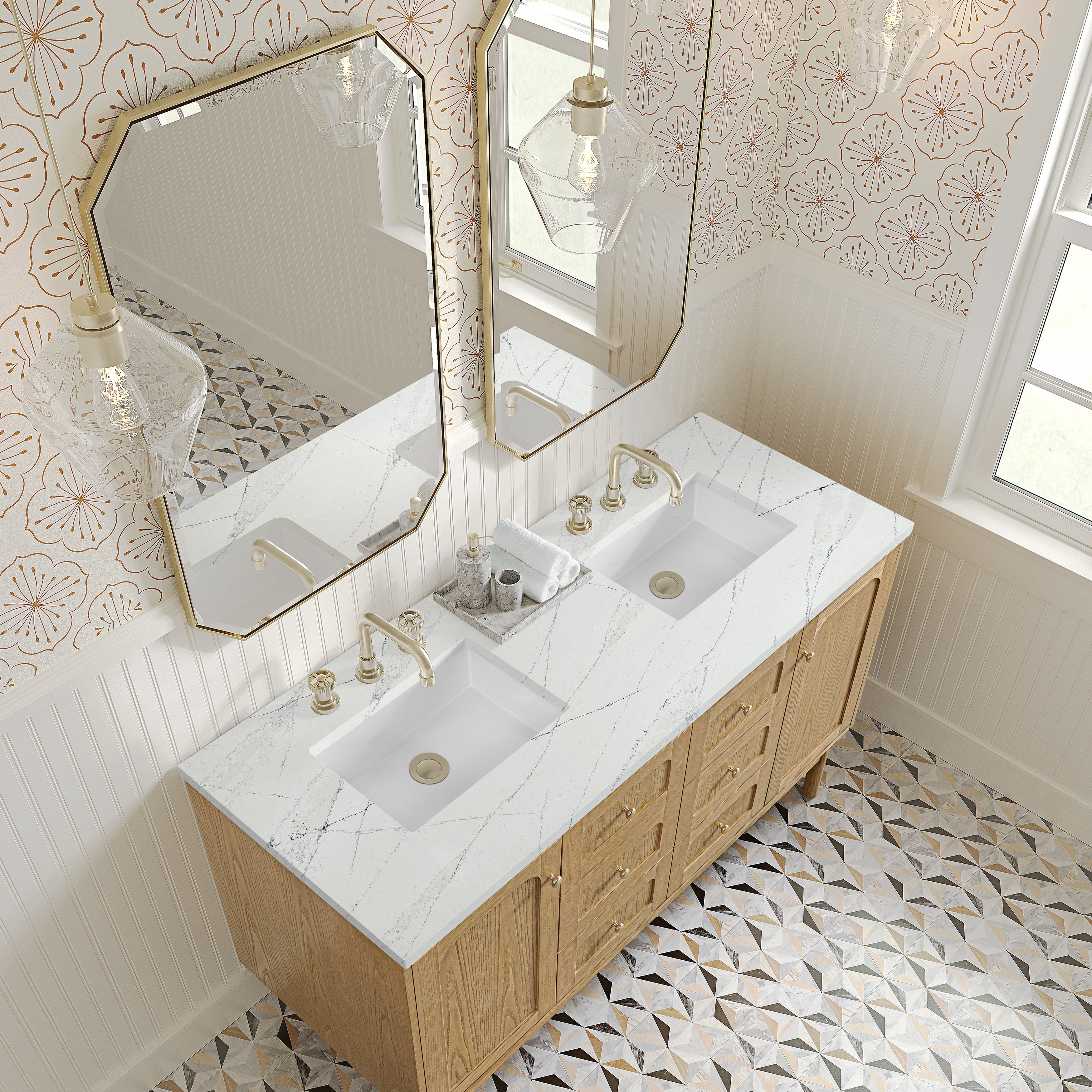 light natural oak vanity