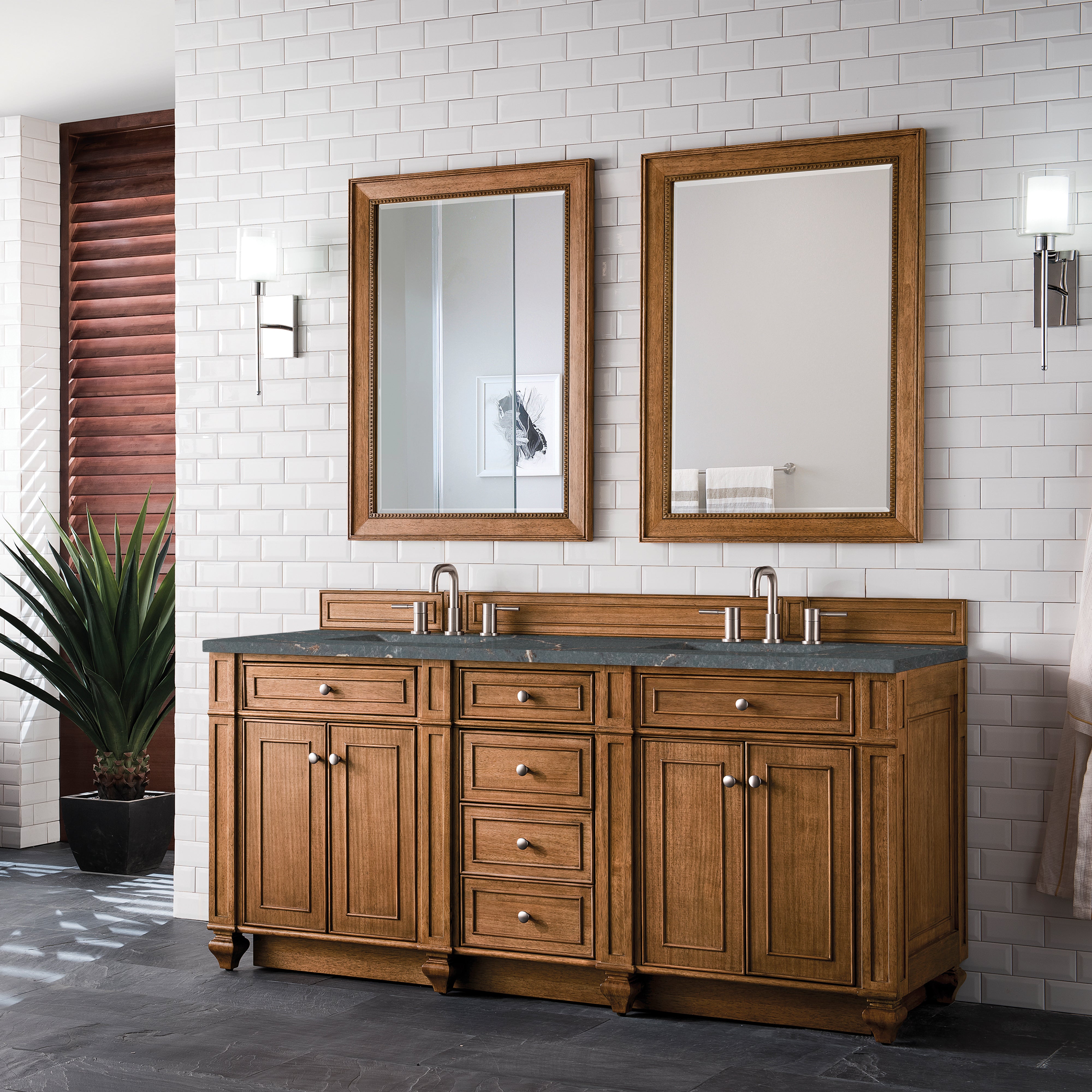 saddle brown vanity