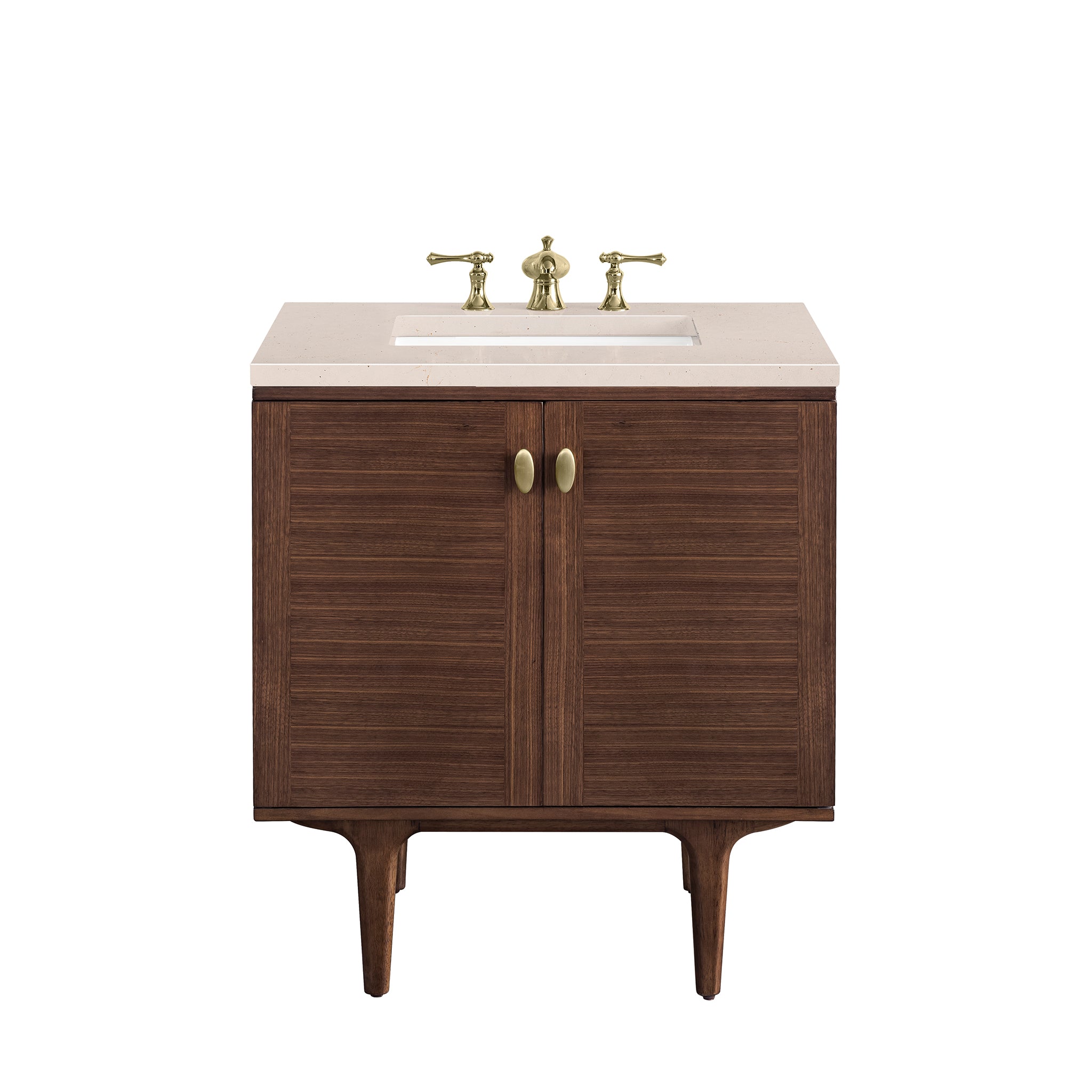 James Martin Vanities Amberly 30" Single Vanity - Mid-Century Walnut