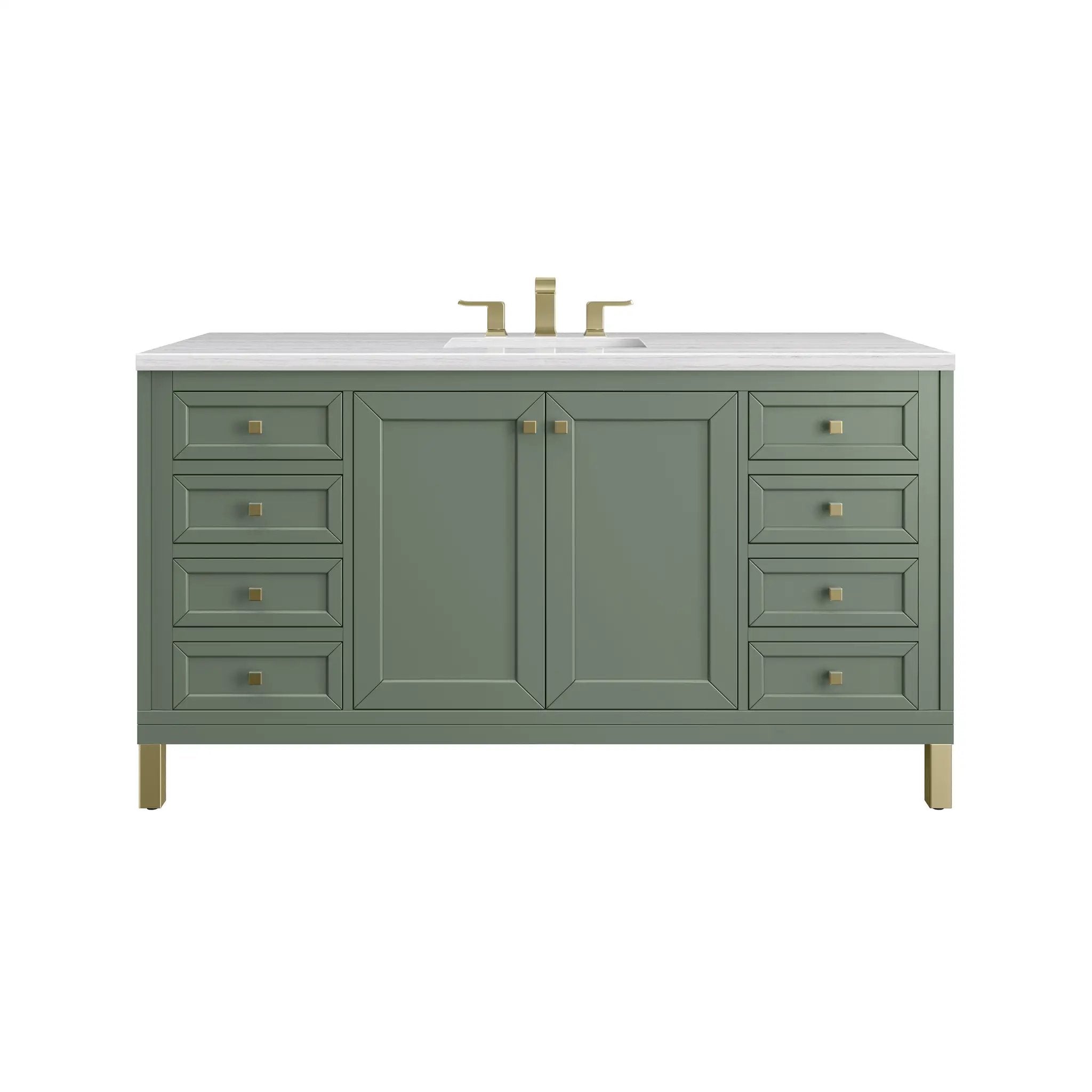 James Martin Chicago 60" Single Vanity Set - Smokey Celadon by James Martin Vanities