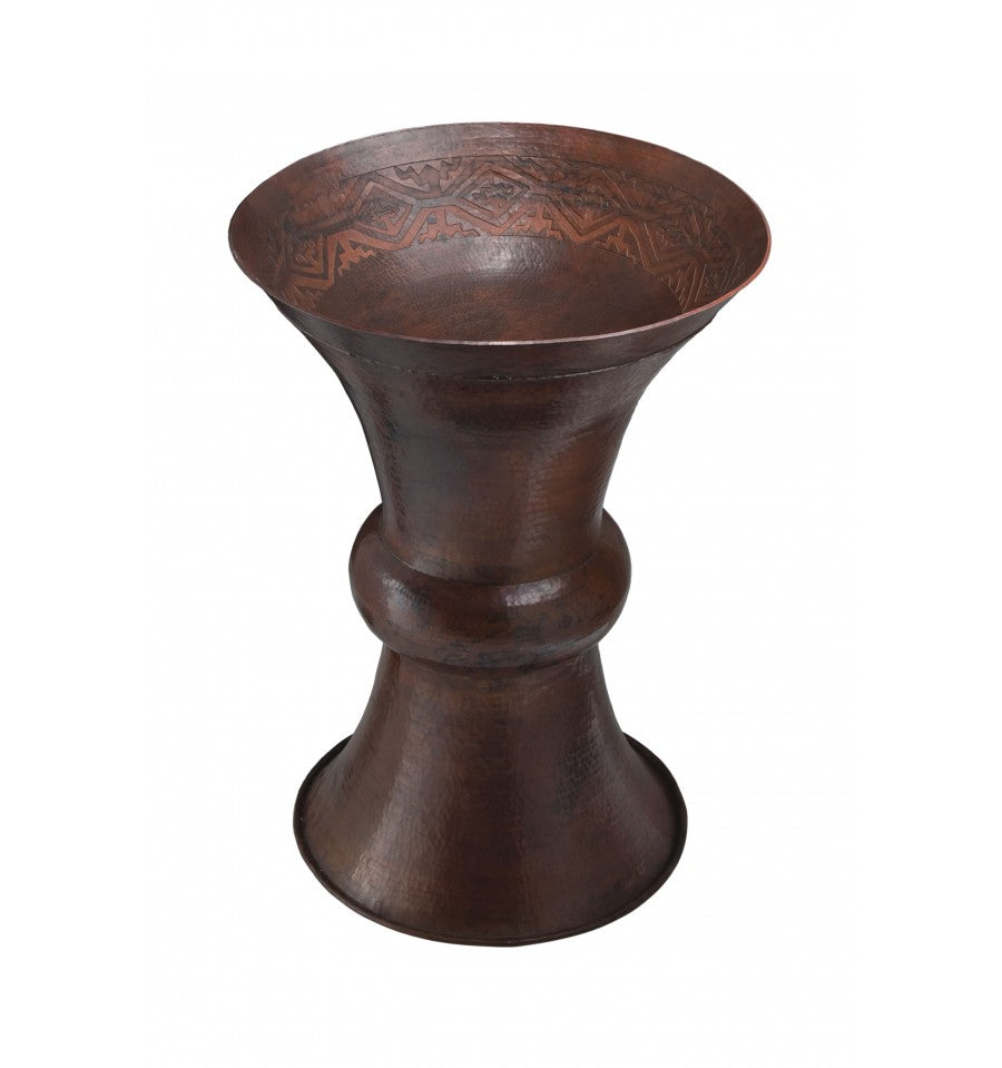 aged copper hammered sink