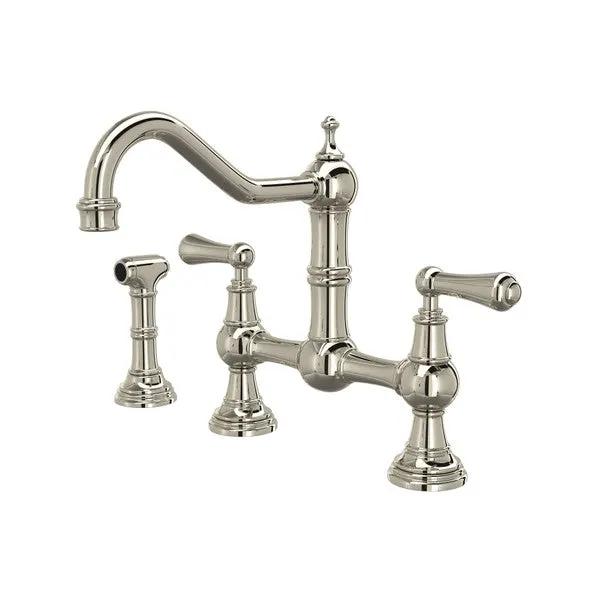 Rohl Edwardian Bridge Kitchen Faucet with Side Spray by Rohl
