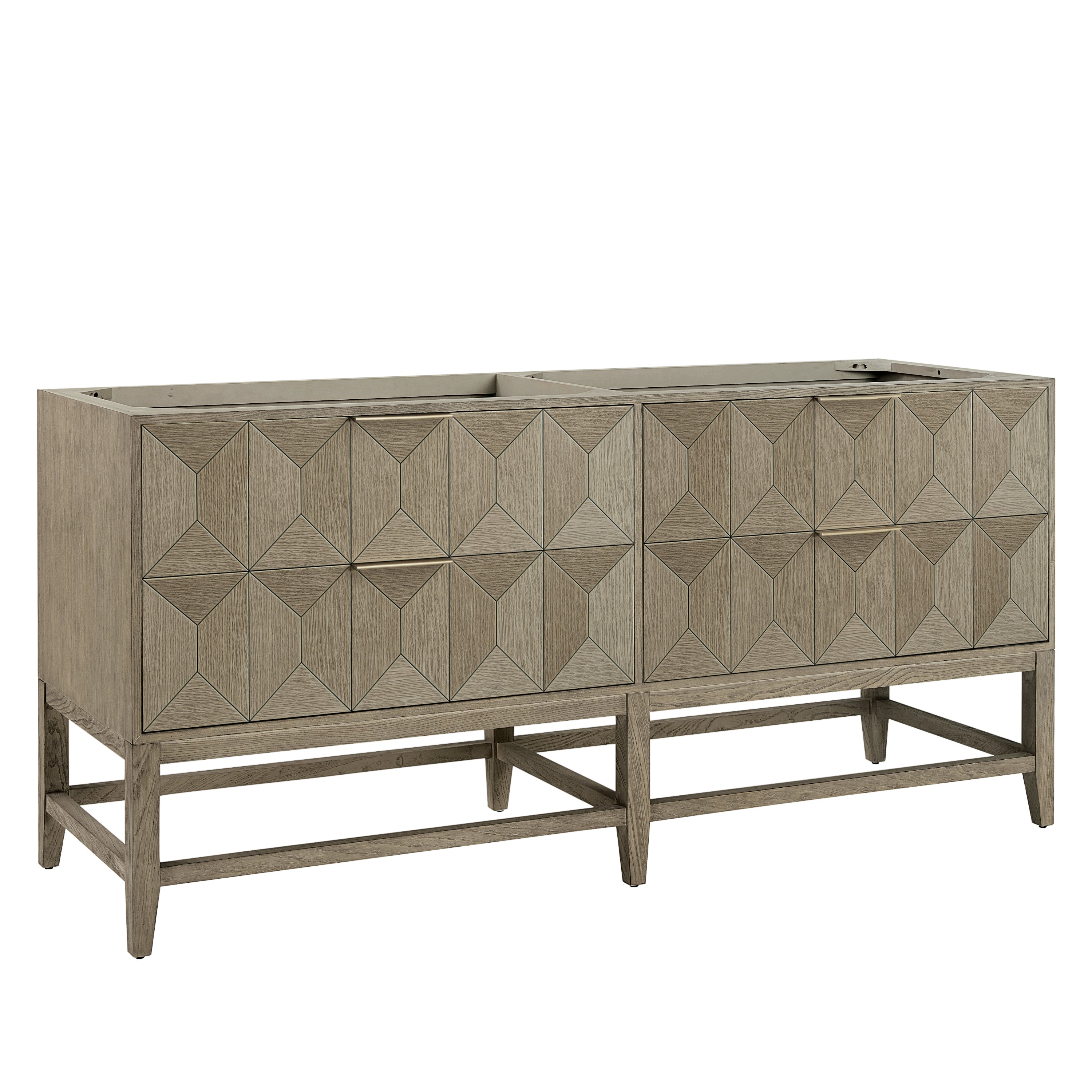 James Martin Emmeline 72" Double Vanity Set - Pebble Oak