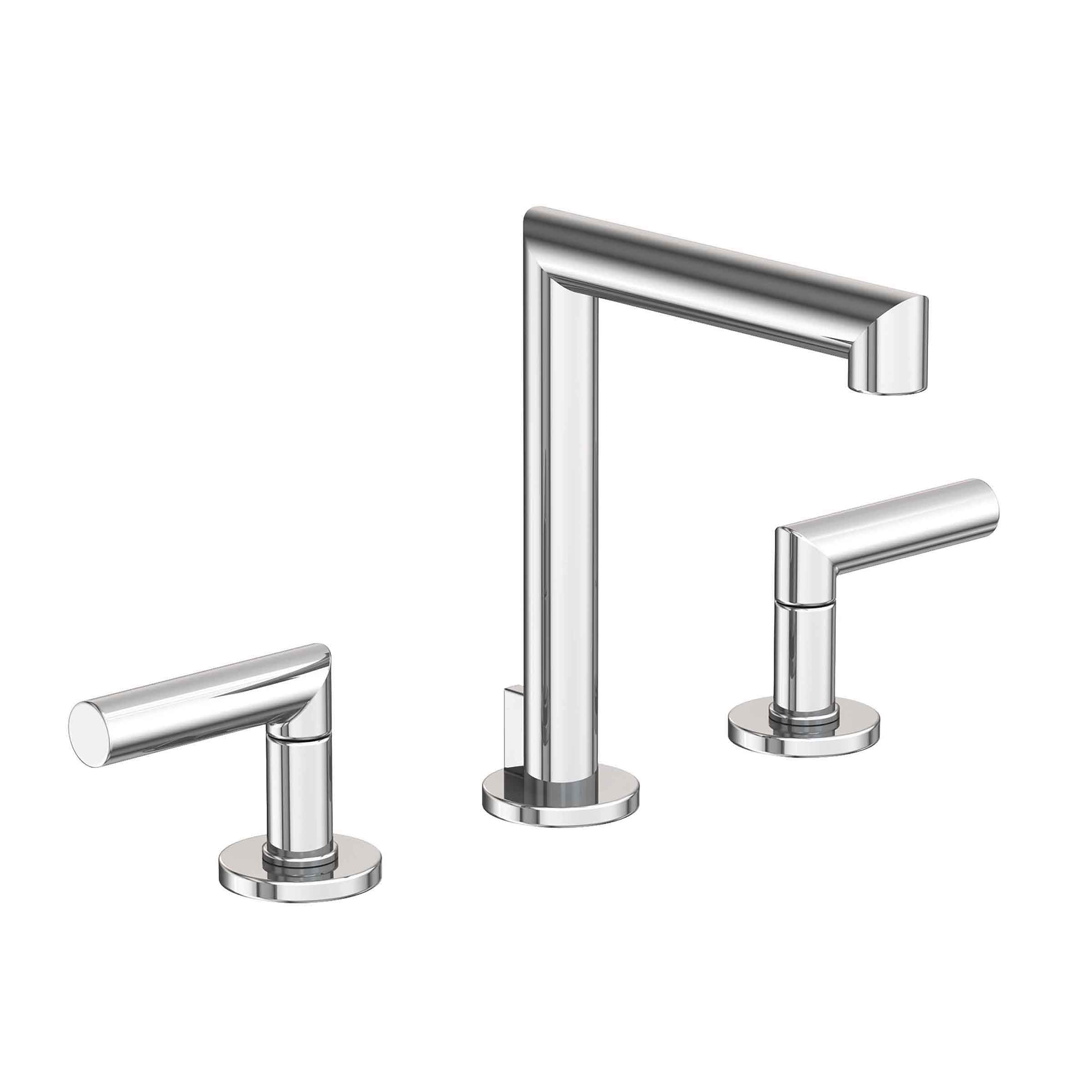 polished chrome lavatory faucet