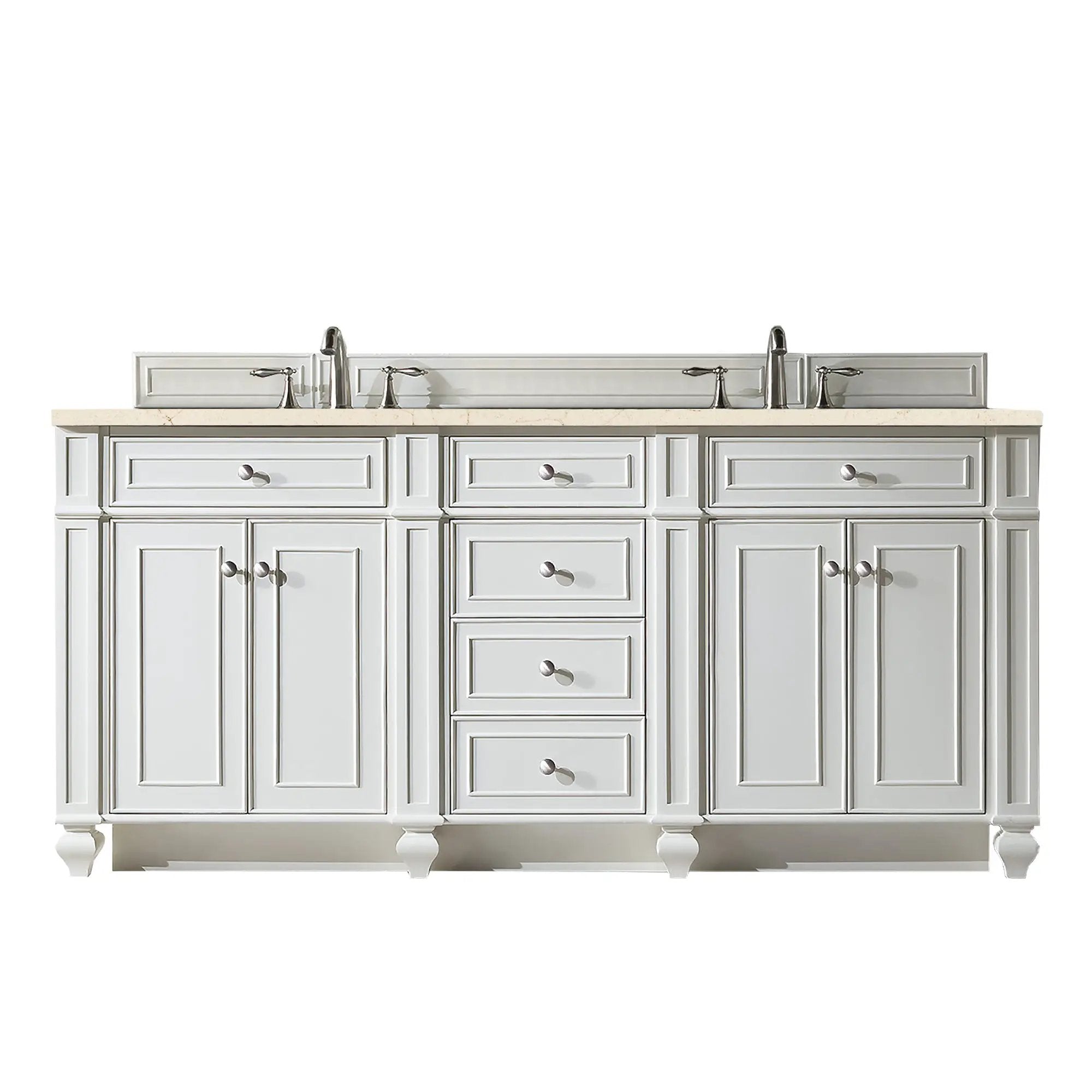 James Martin Bristol 72" Double Vanity Set - Bright White by James Martin Vanities