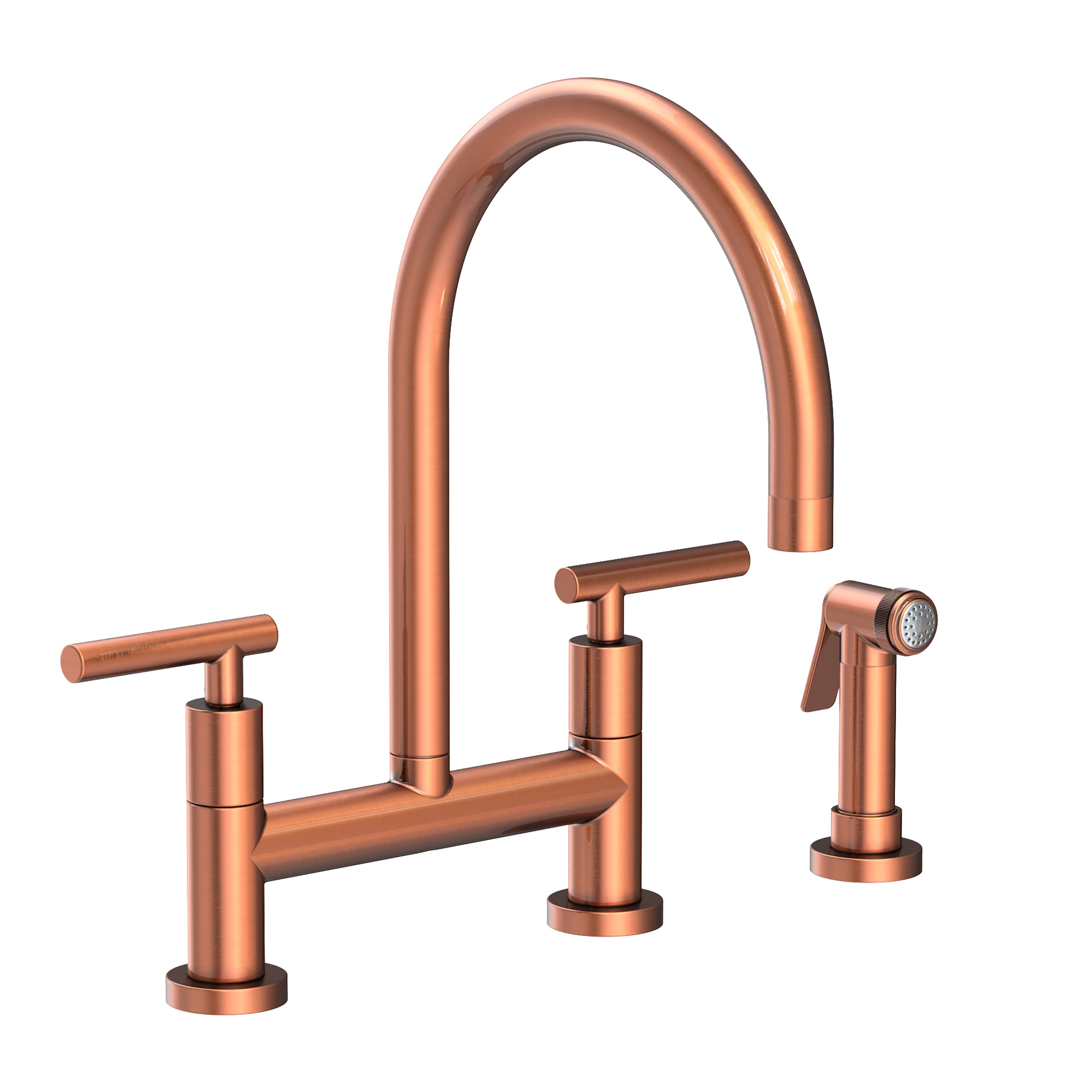 Newport Brass East Linear Kitchen Bridge Faucet with Side Spray