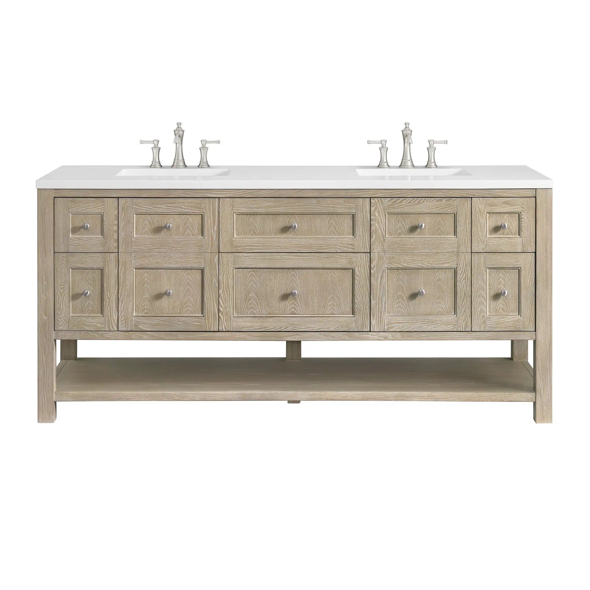 James Martin Breckenridge 72" Double Vanity Set - Whitewashed Oak by James Martin Vanities