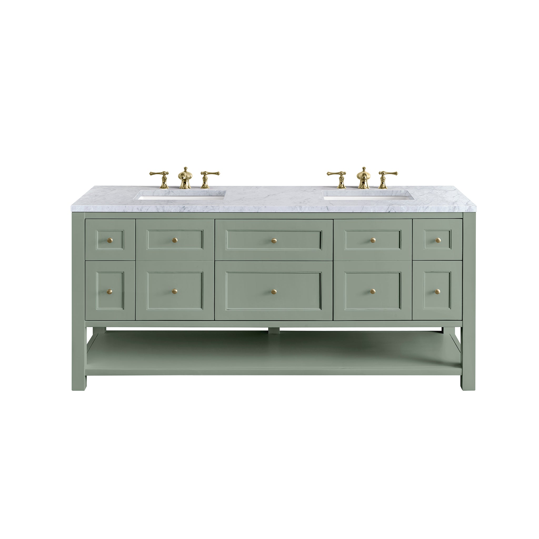 James Martin Vanities Breckenridge 72" Double Vanity - Smokey Celadon