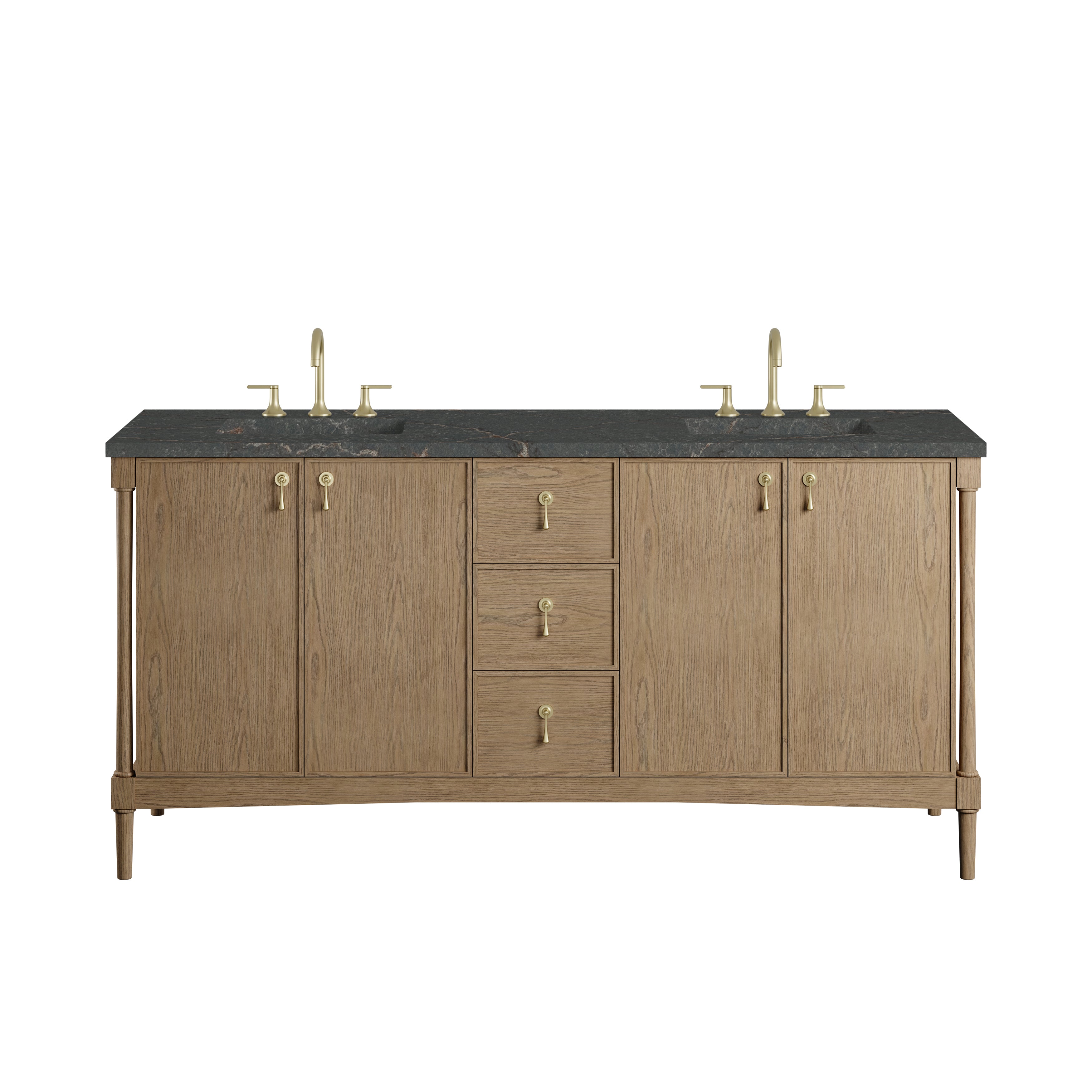 James Martin Kinnsden 72" Double Vanity Set - Weathered Oak by James Martin Vanities