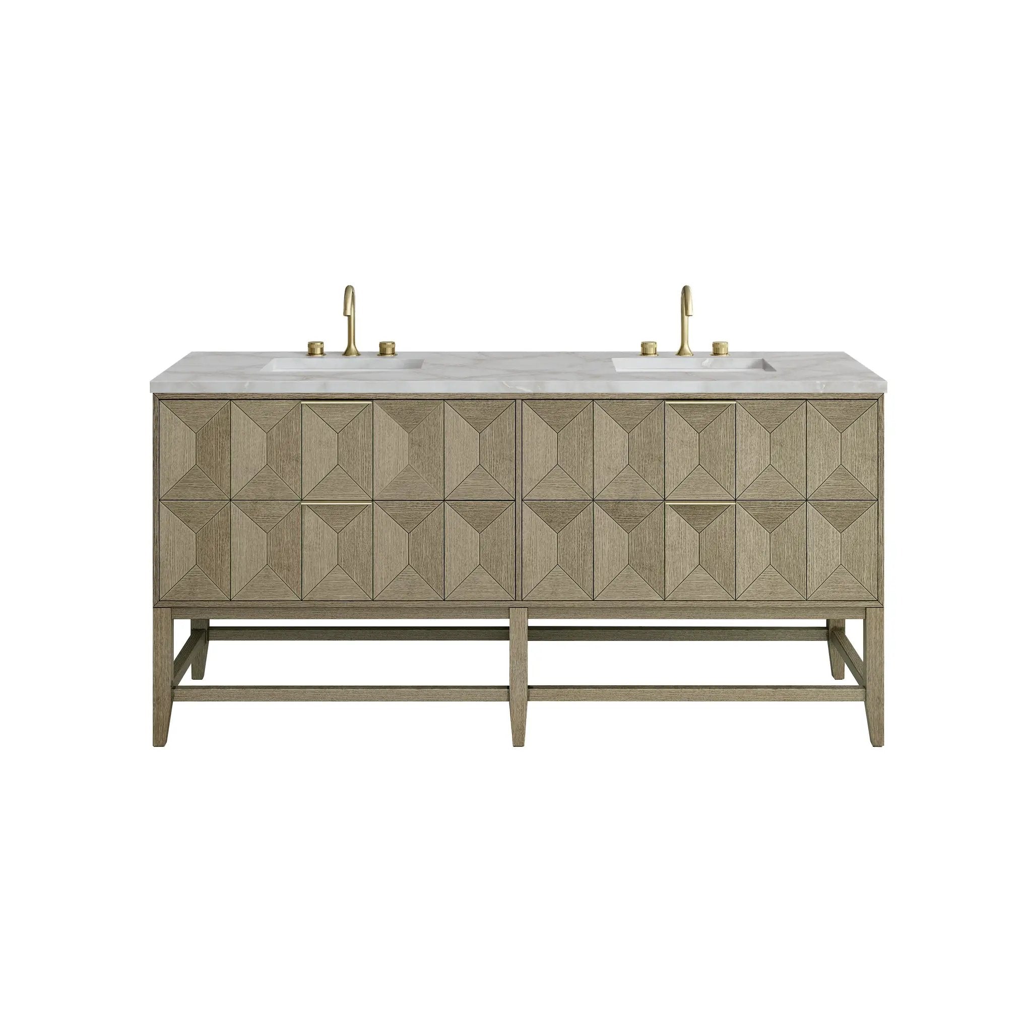 James Martin Emmeline 72" Double Vanity Set - Pebble Oak by James Martin Vanities