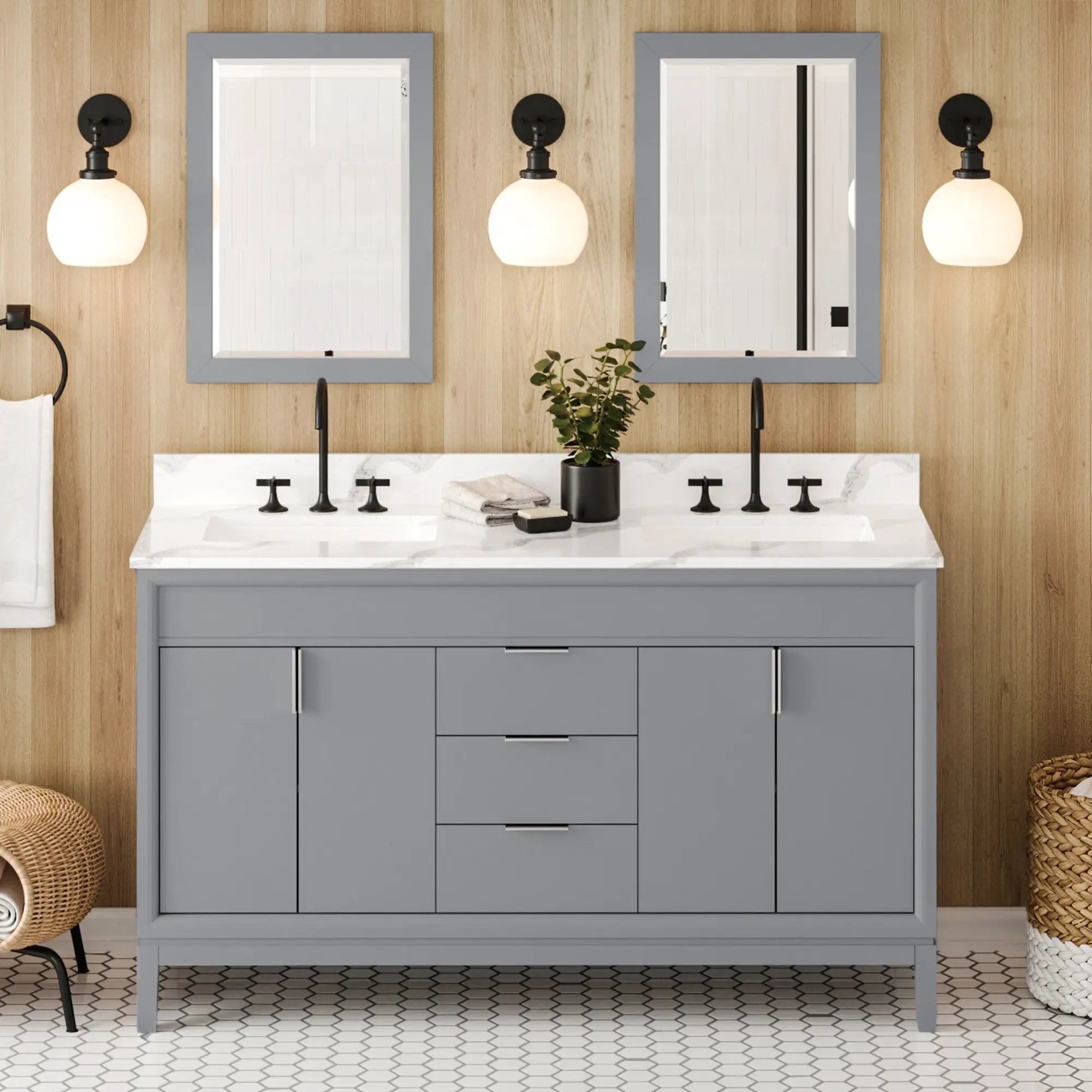 Jeffrey Alexander 60" Theodora Vanity Set by Jeffrey Alexander
