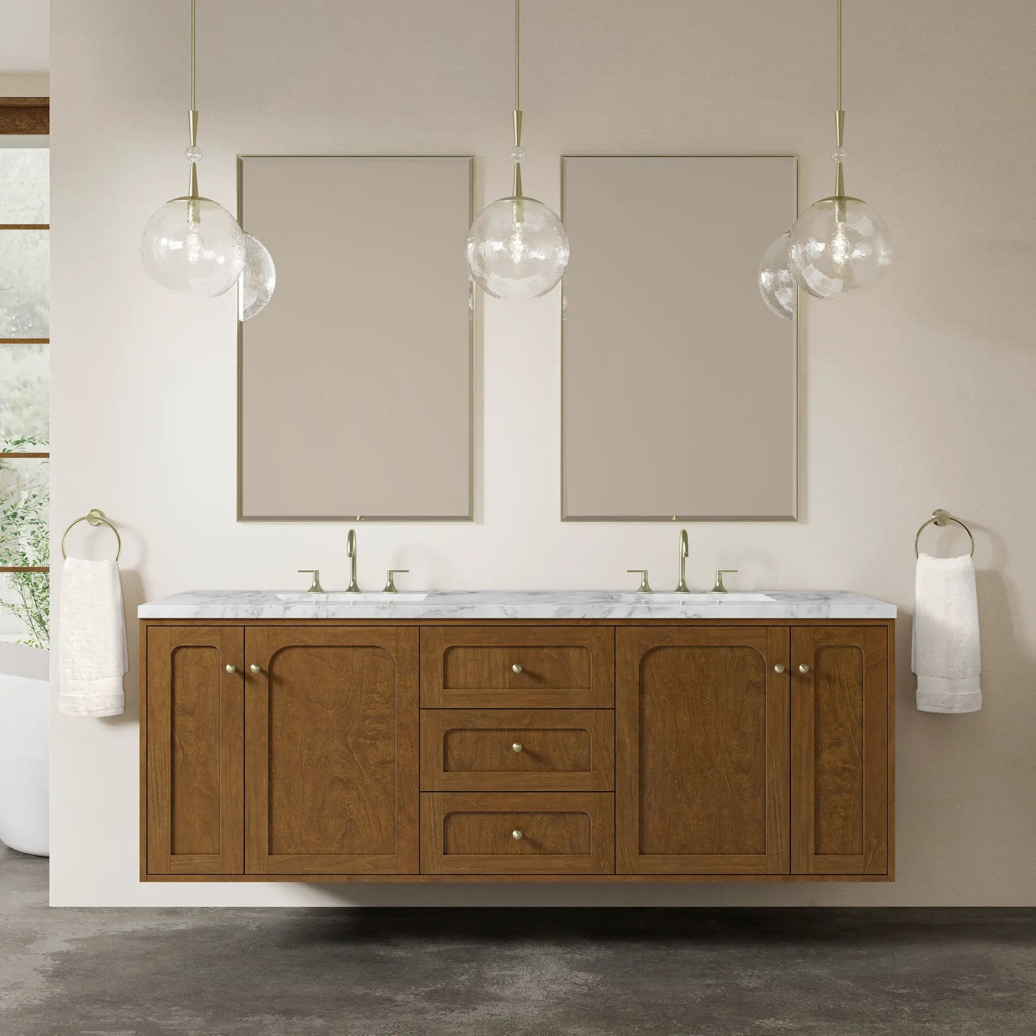 honey oak vanity