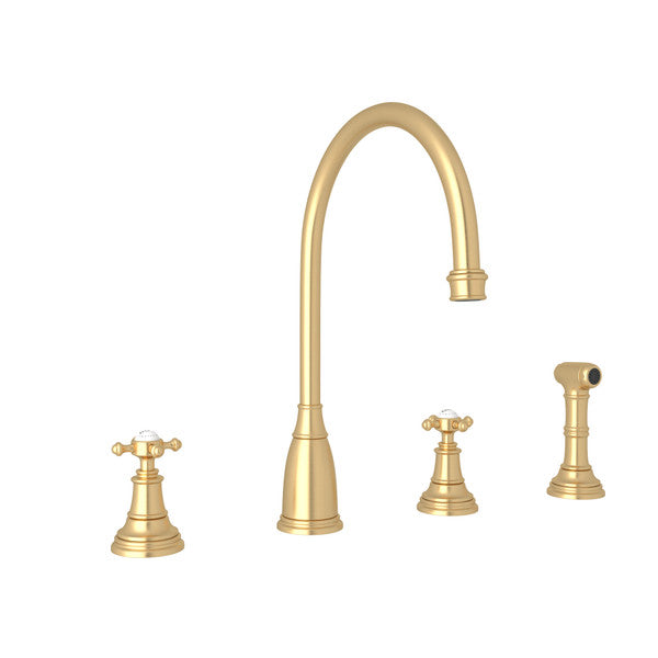 Rohl Georgian Era Two Handle Kitchen Faucet with Side Spray