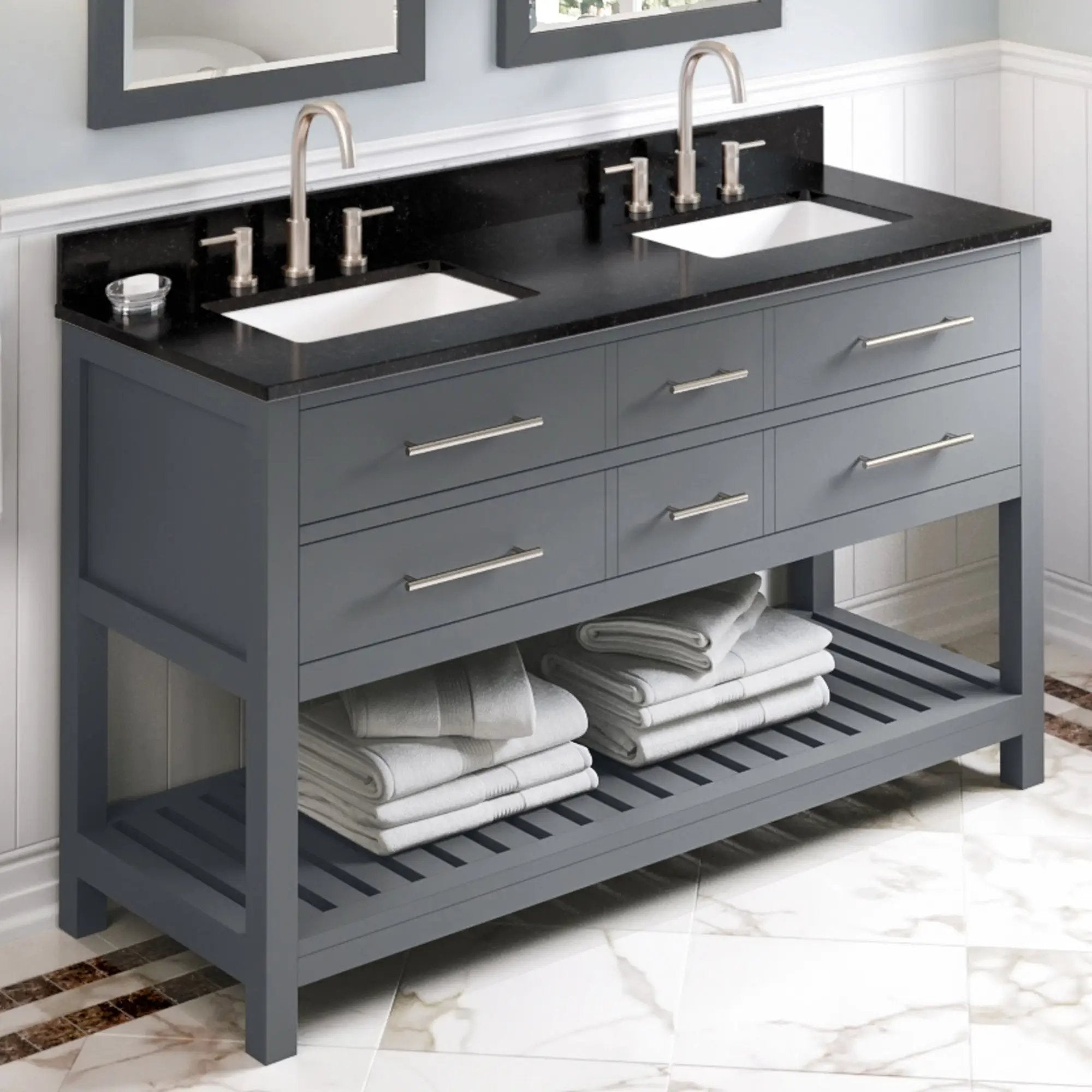 Jeffrey Alexander 60" Wavecrest Vanity Set by Jeffrey Alexander
