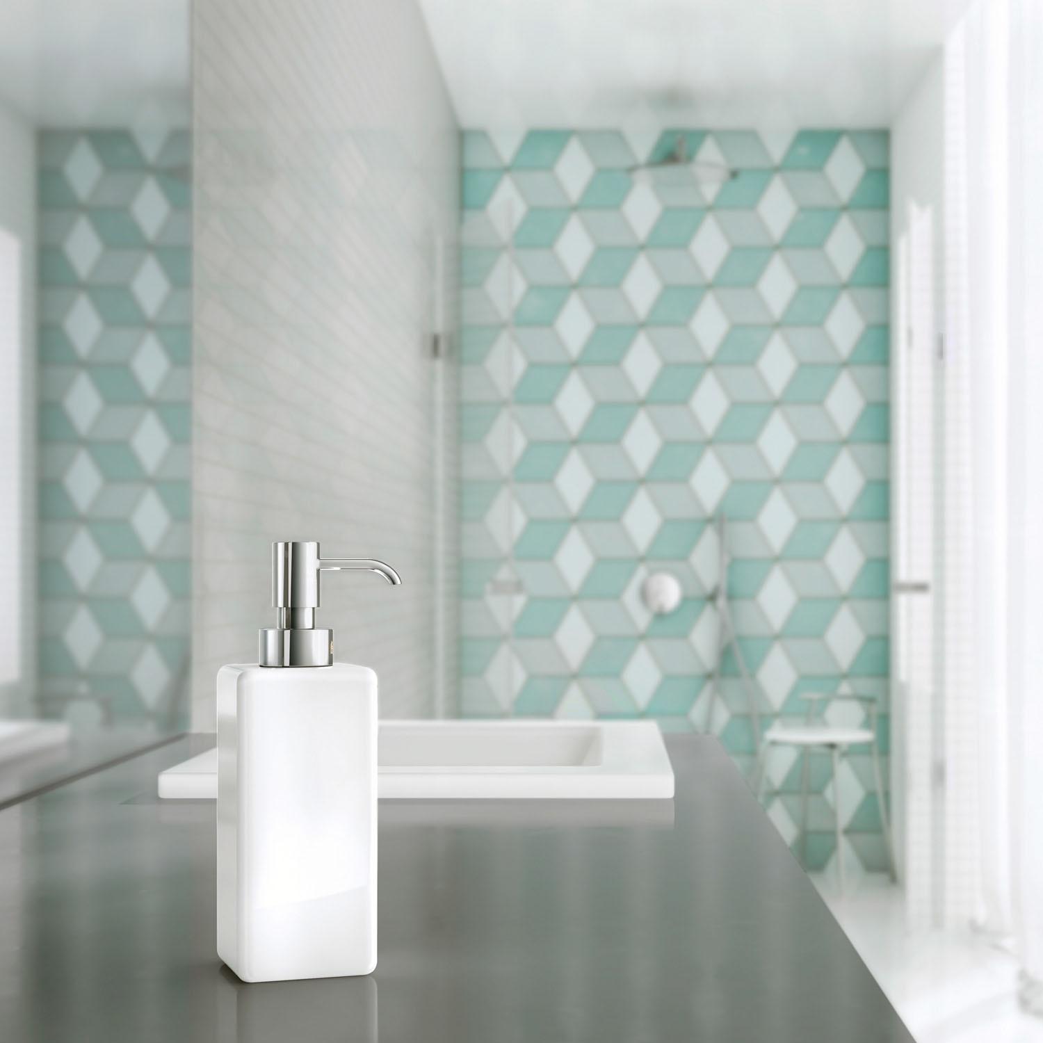 polished chrome soap dispenser