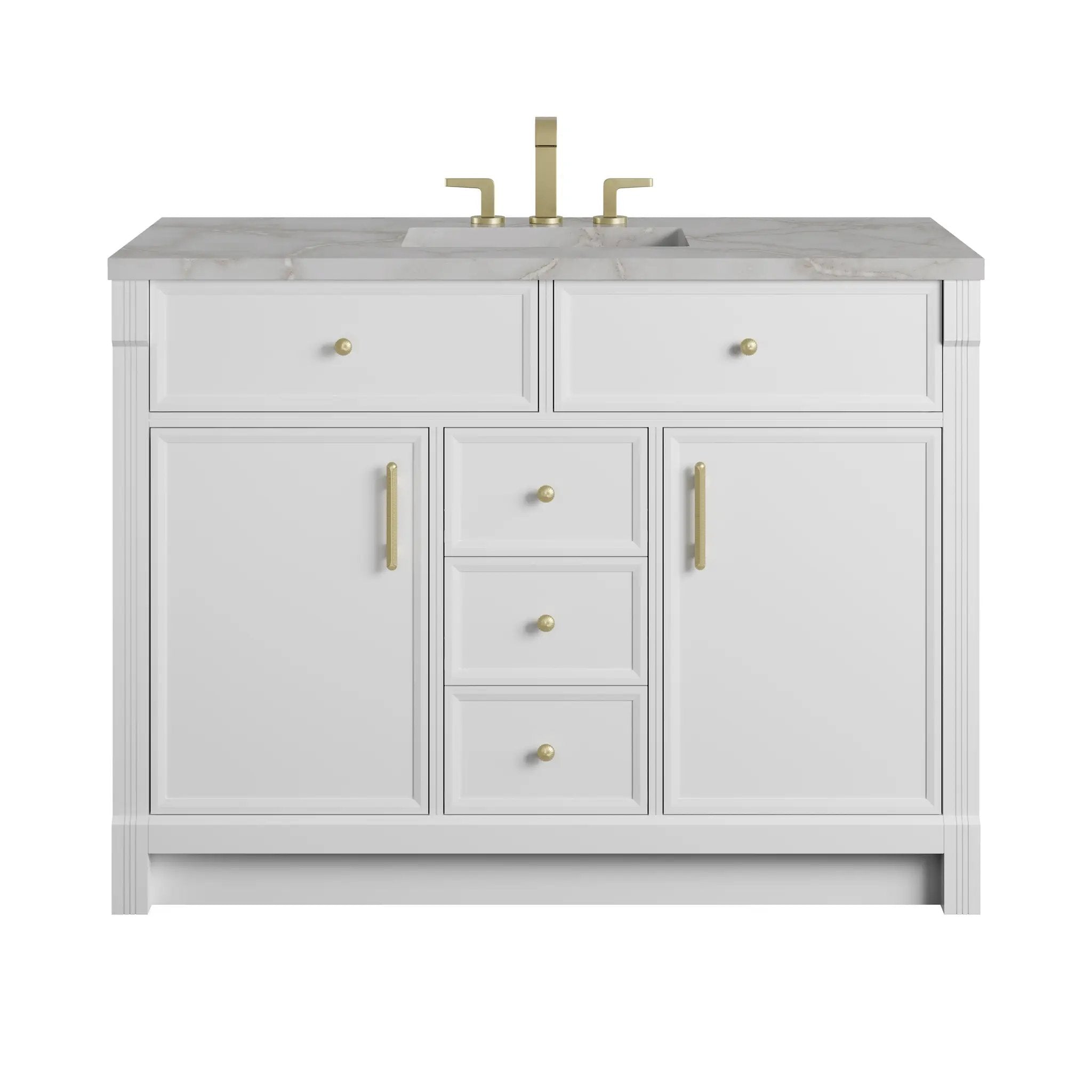 James Martin Bellshire 48" Single Vanity Set - Bright White by James Martin Vanities
