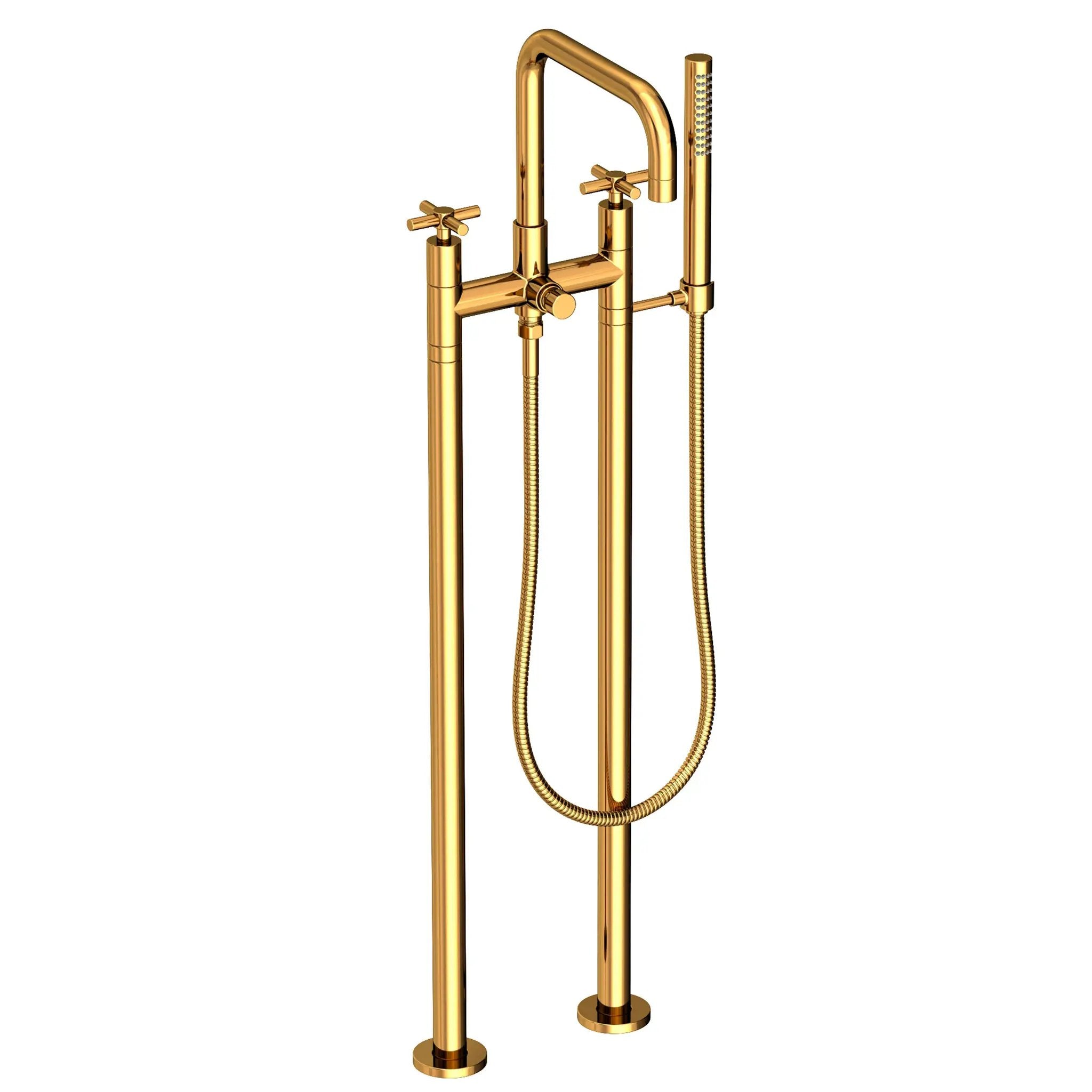 Newport Brass East Square Exposed Tub & Hand Shower Set w/Risers by Newport Brass