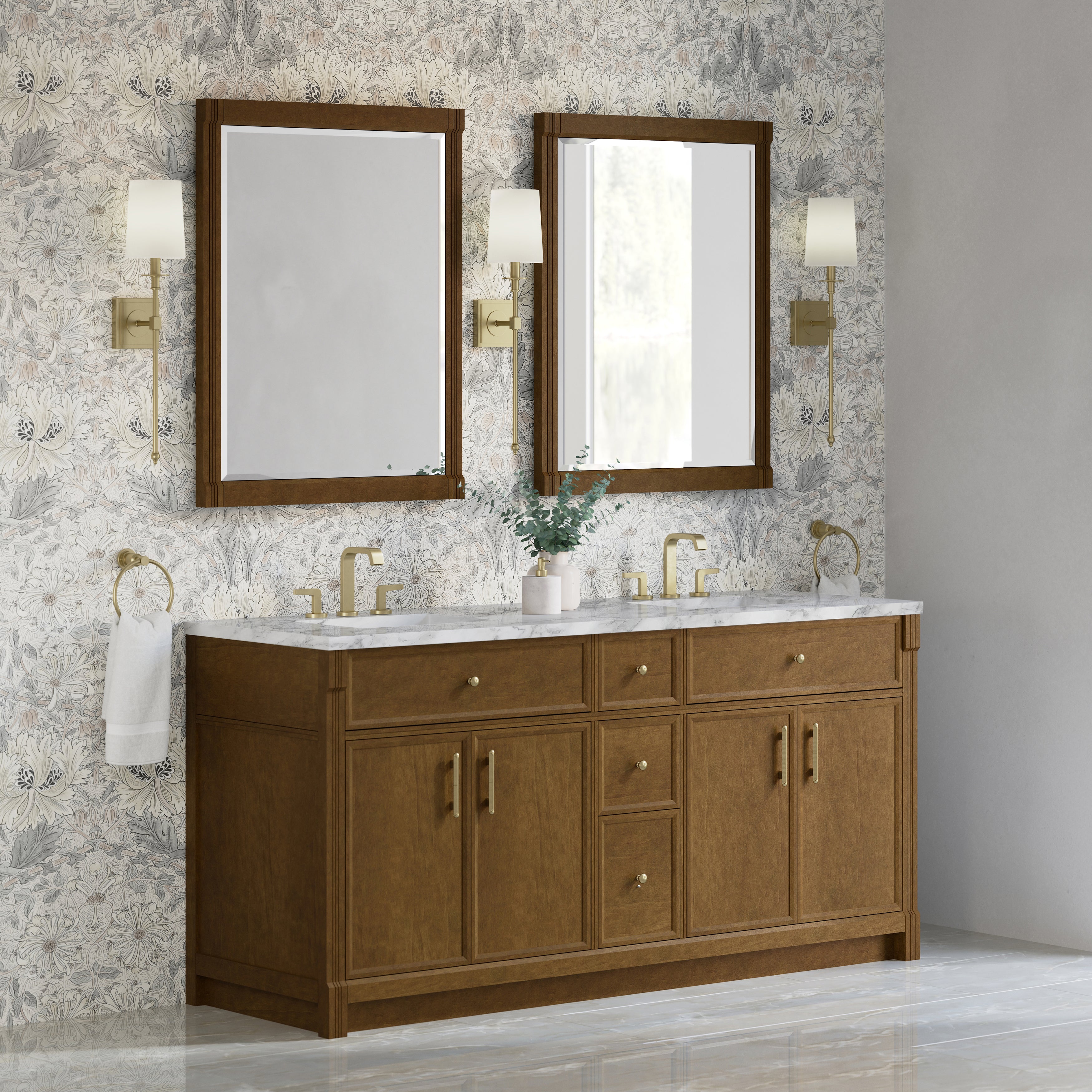 honey oak vanity