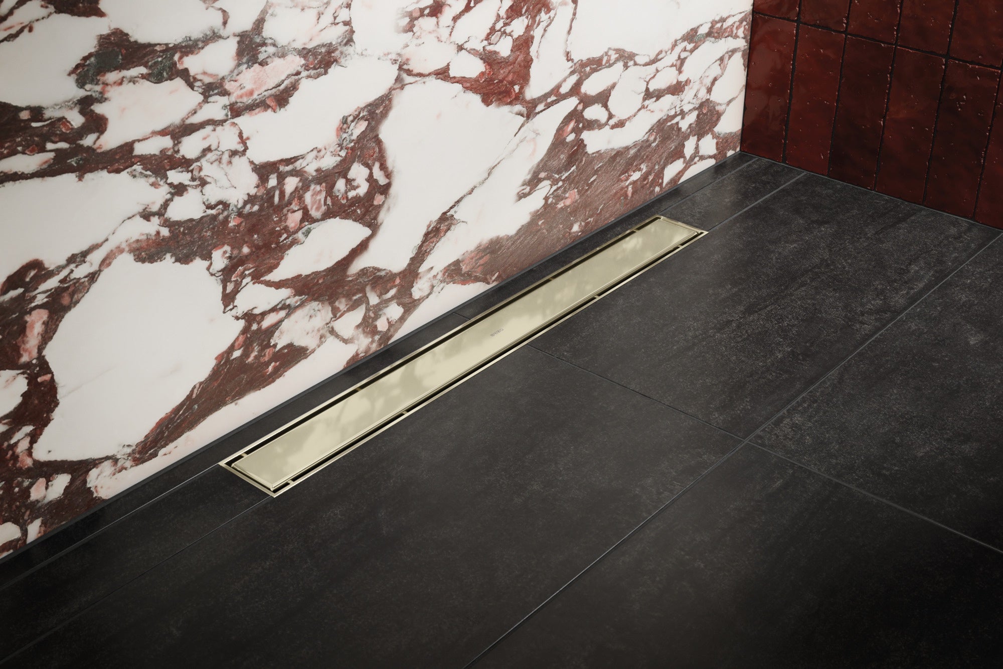 polished nickel shower drain