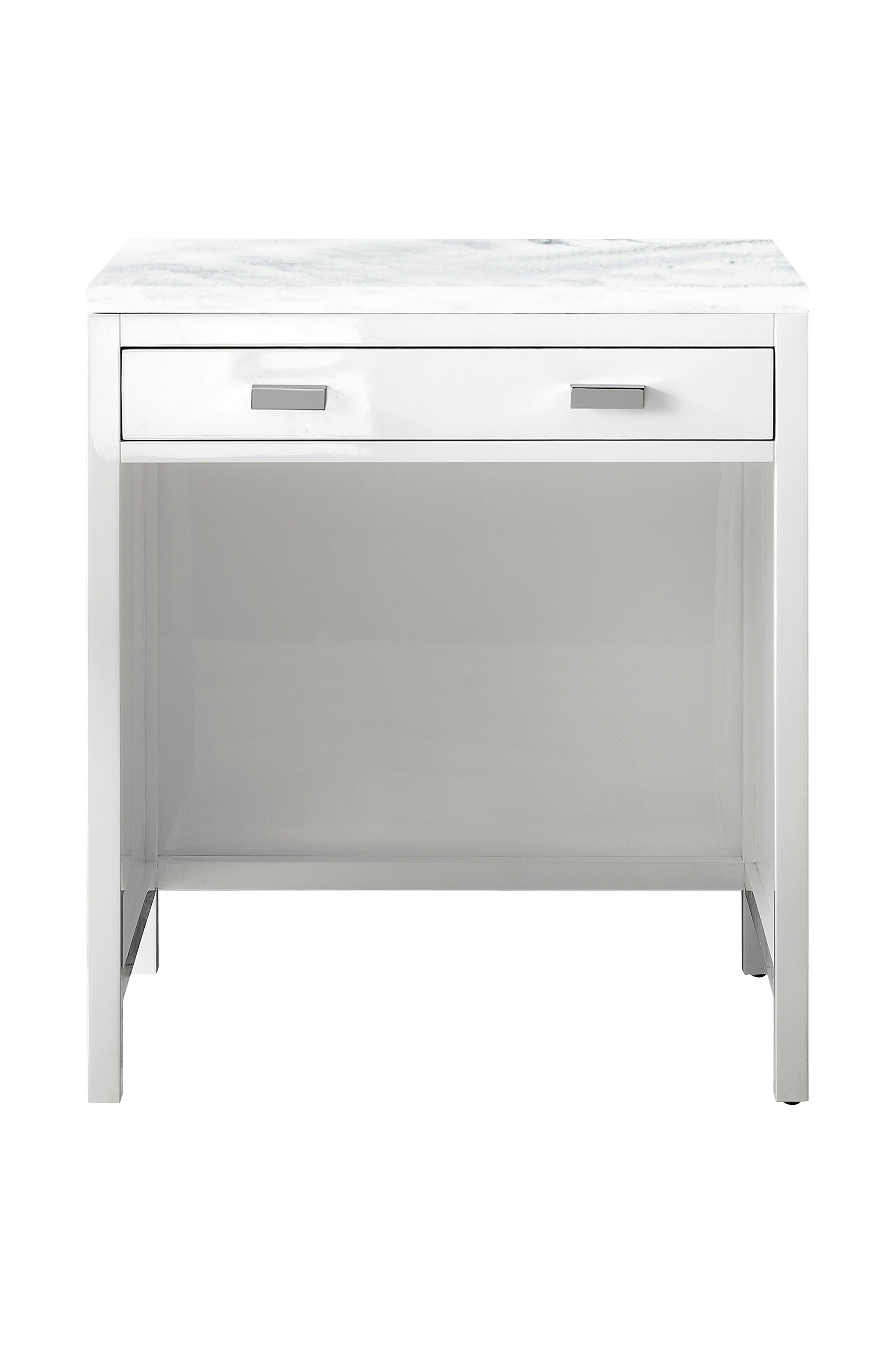 glossy white countertop