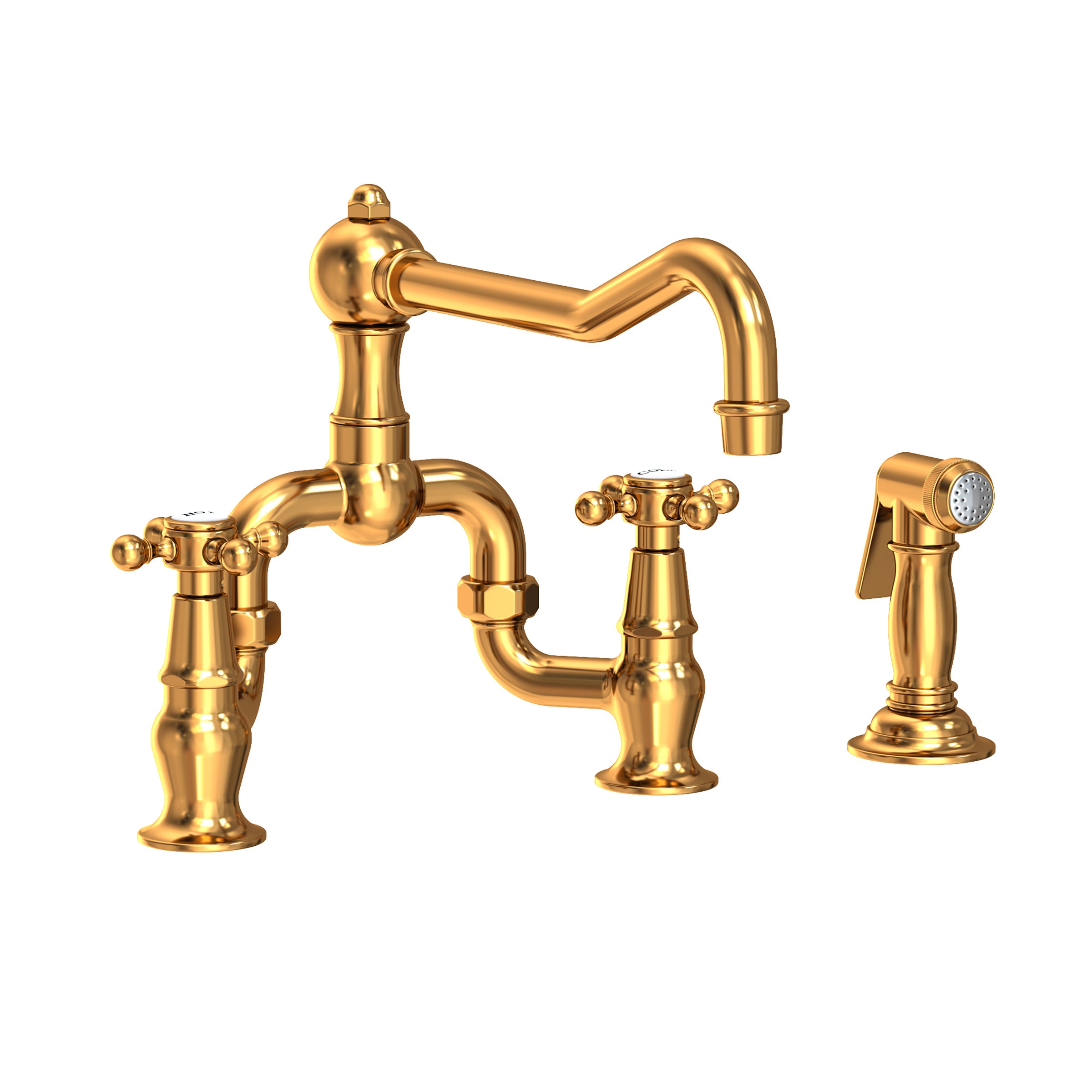 Newport Brass Chesterfield Kitchen Bridge Faucet with Side Spray