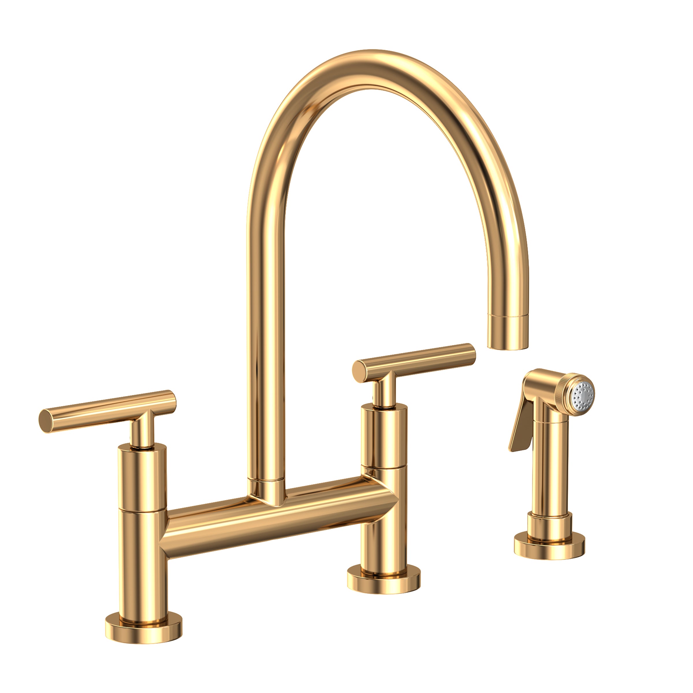 Newport Brass East Linear Kitchen Bridge Faucet with Side Spray