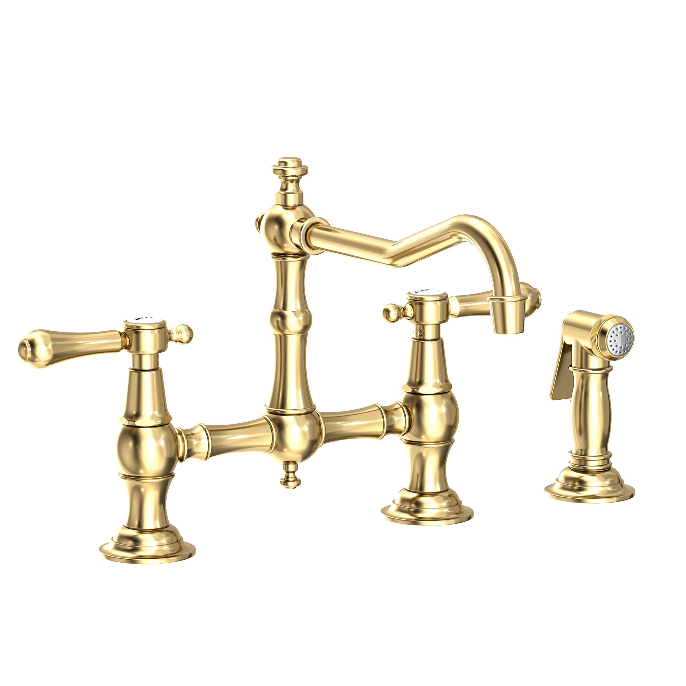 Newport Brass Chesterfield Kitchen Bridge Faucet with Side Spray