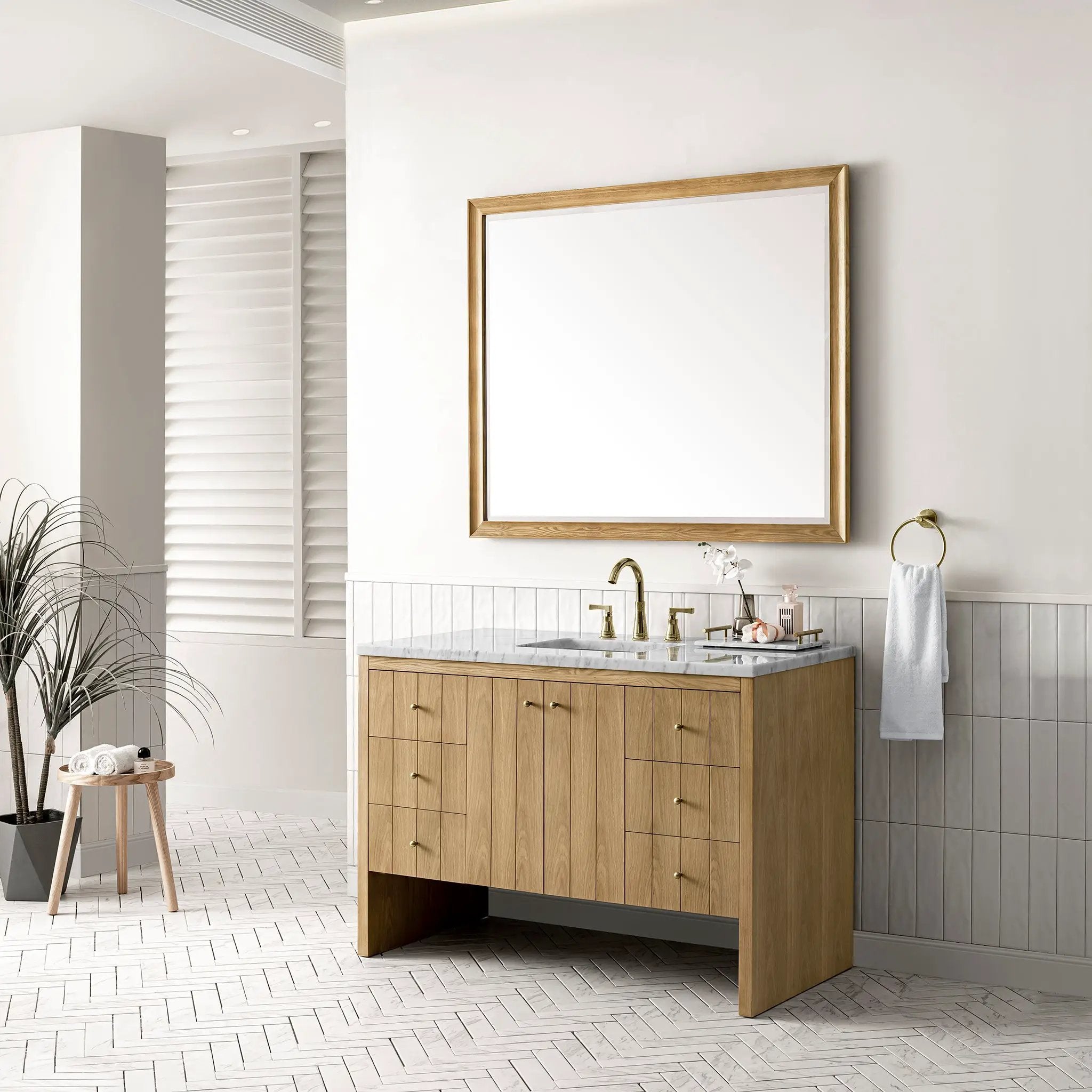 light natural oak vanity