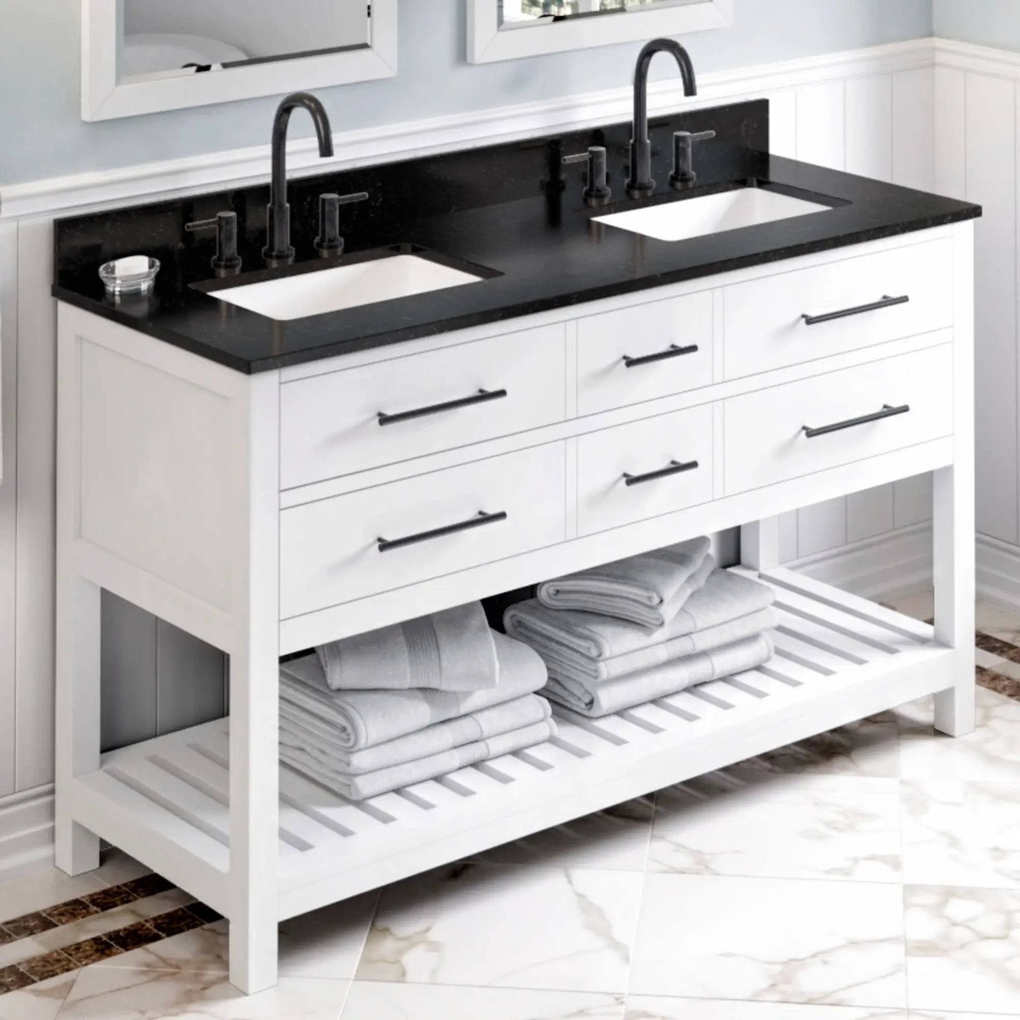 Jeffrey Alexander 60" Wavecrest Vanity Set by Jeffrey Alexander