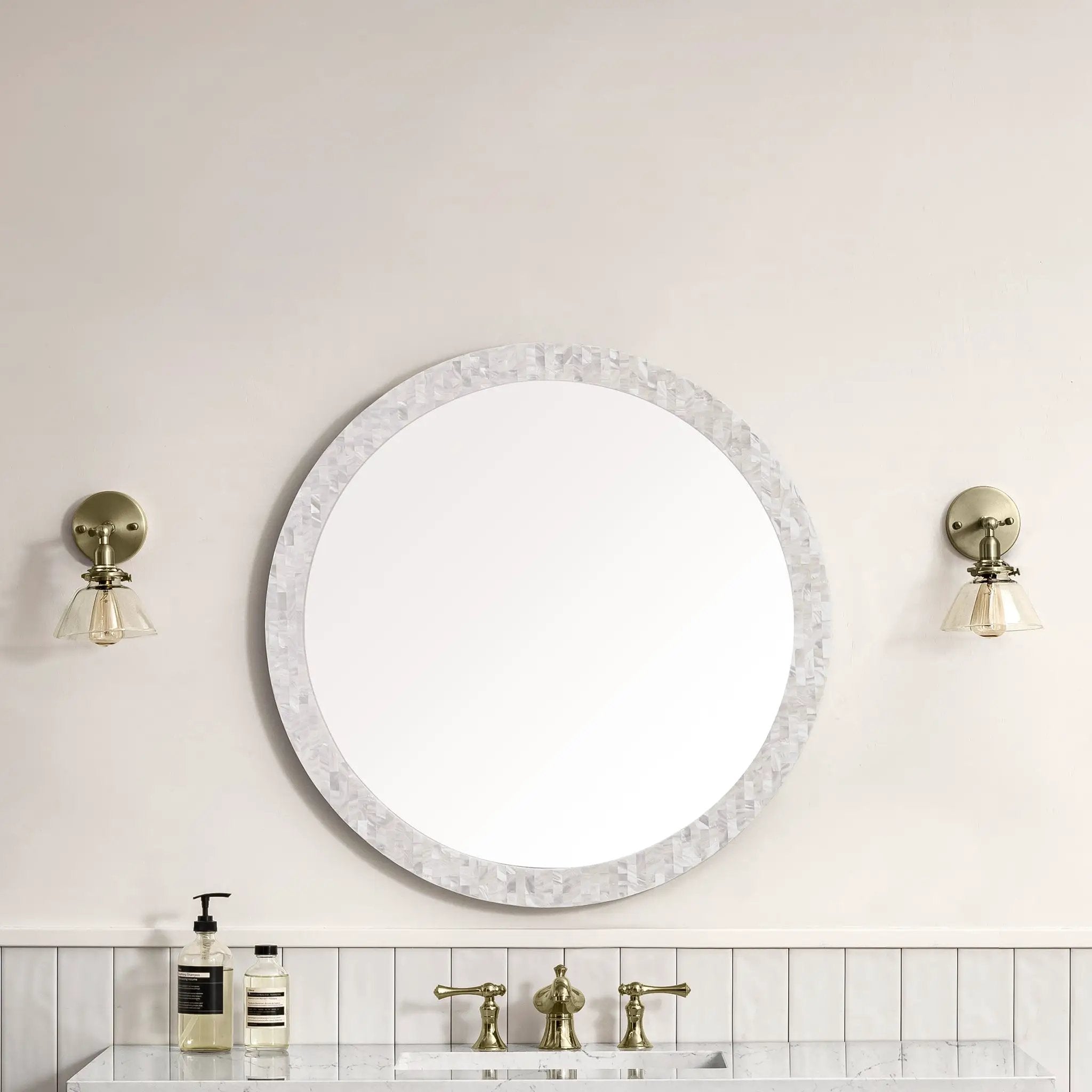 white mother of pearl mirror