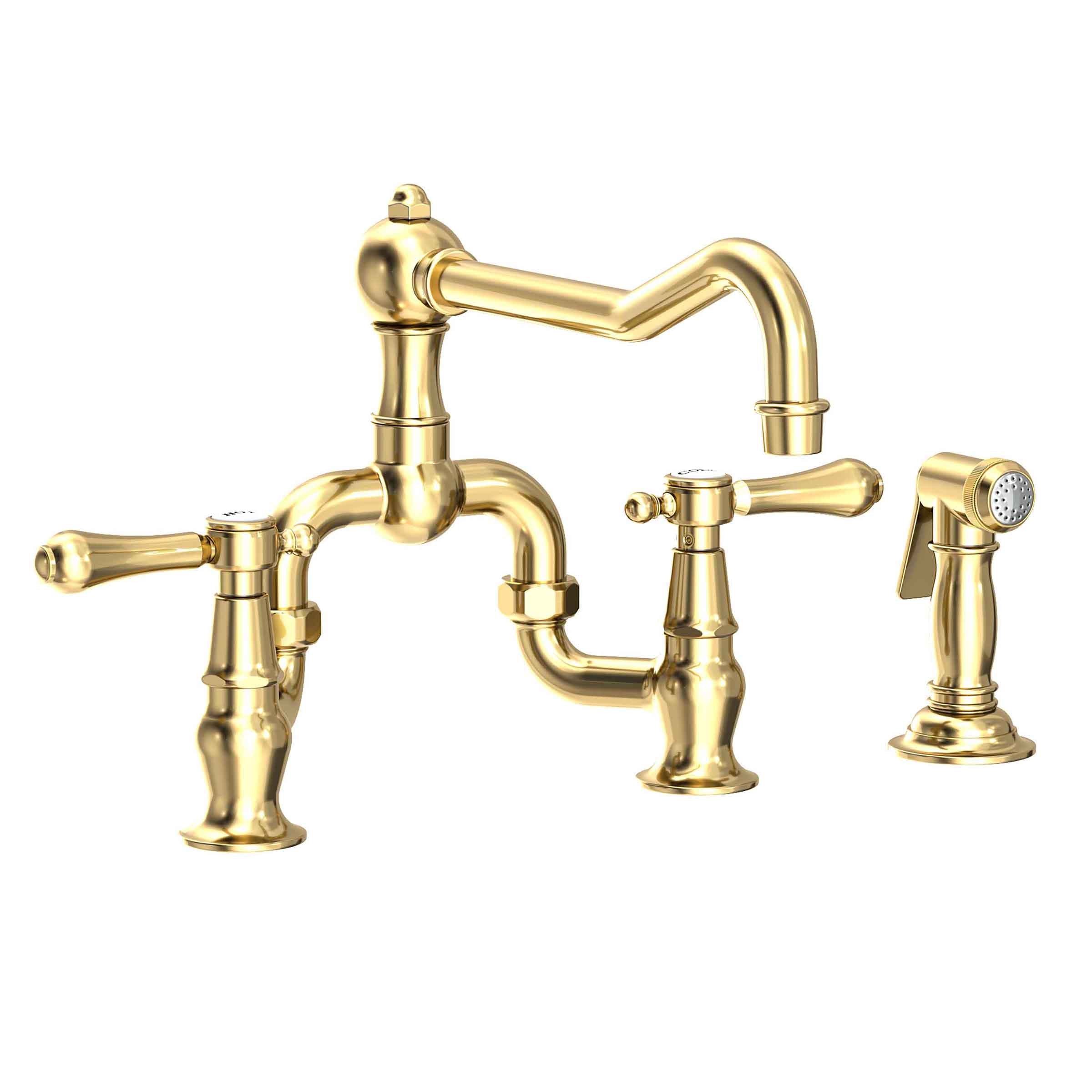 Newport Brass Chesterfield Kitchen Bridge Faucet with Side Spray