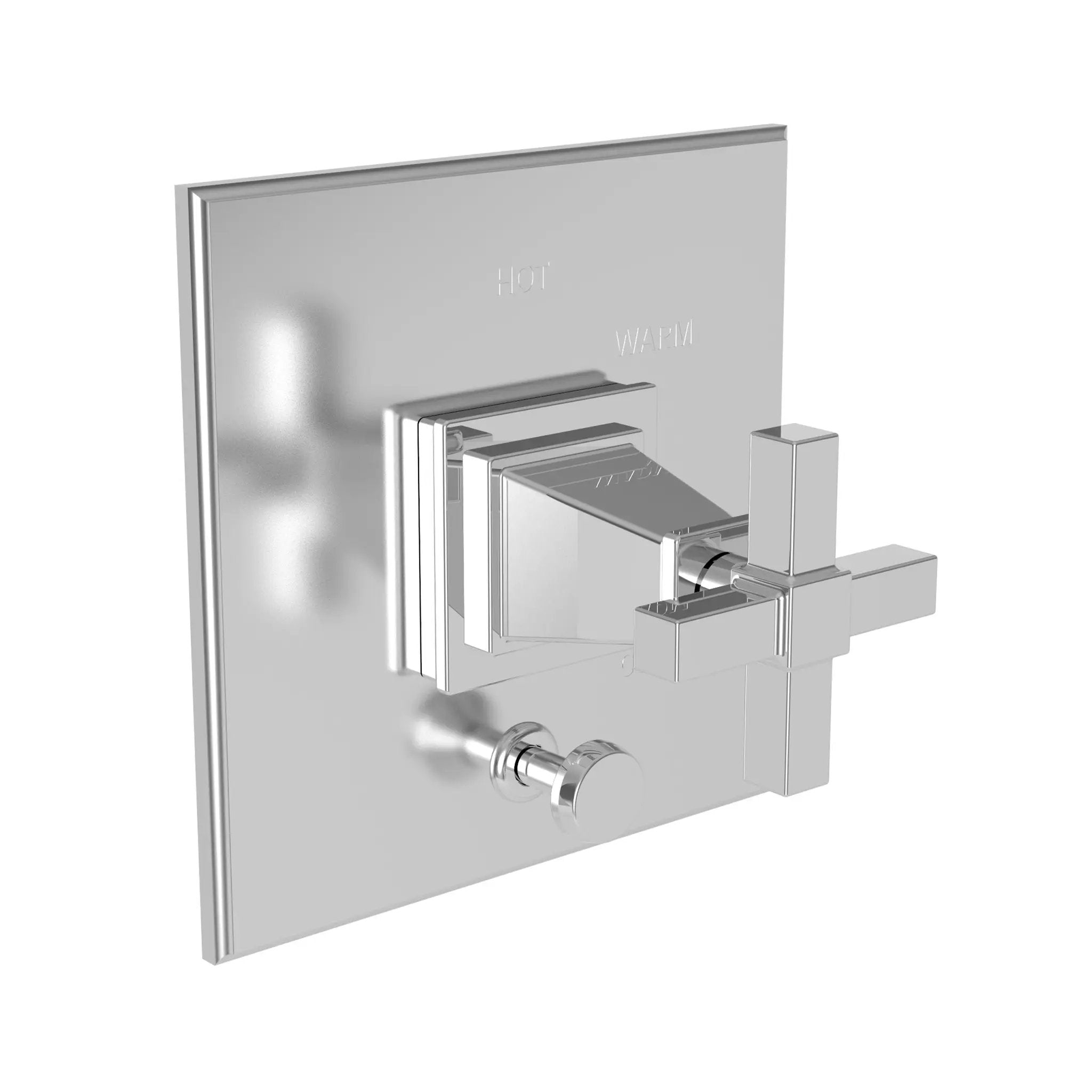 polished chrome shower diverter plate