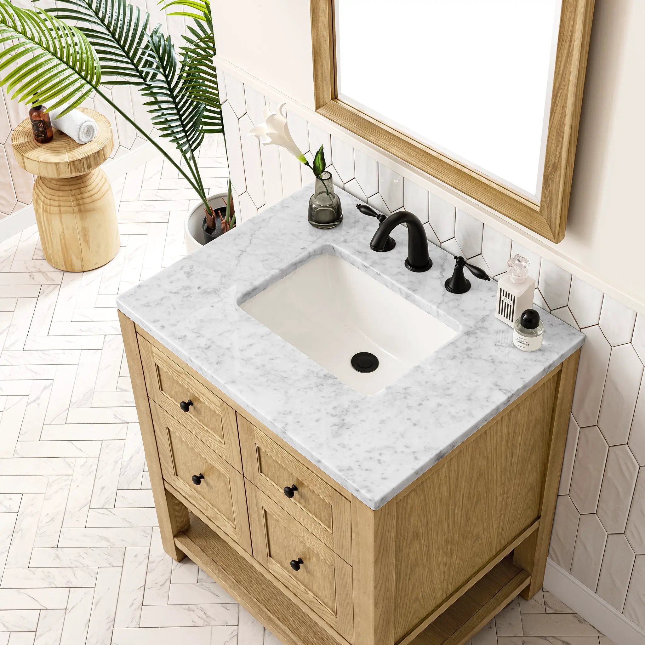 light natural oak vanity