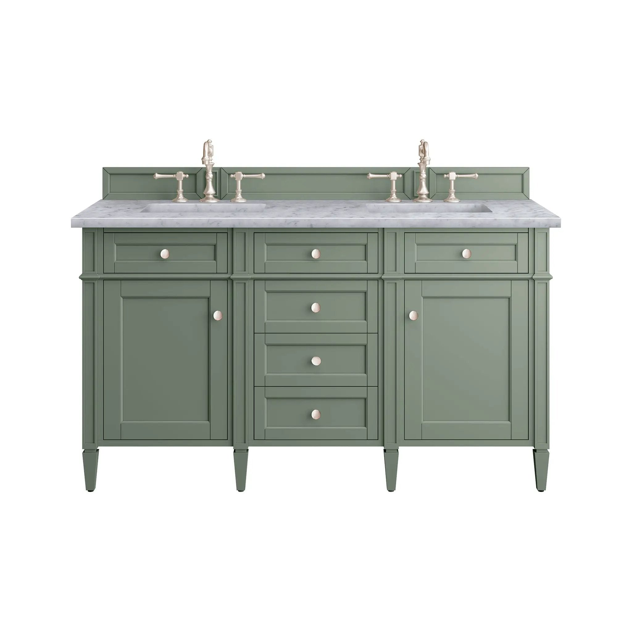 James Martin Brittany 60" Double Vanity Set - Smokey Celadon by James Martin Vanities