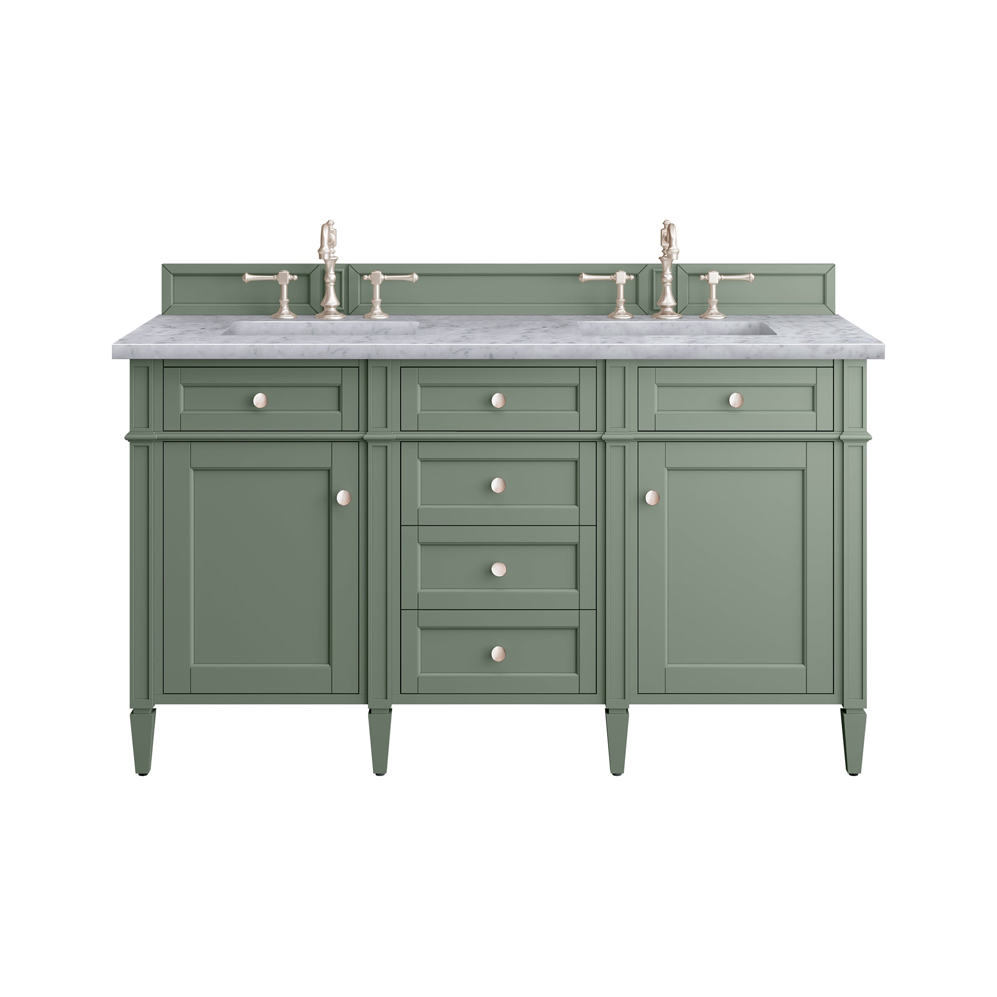 James Martin Vanities Brittany 60" Double Vanity - Smokey Celadon