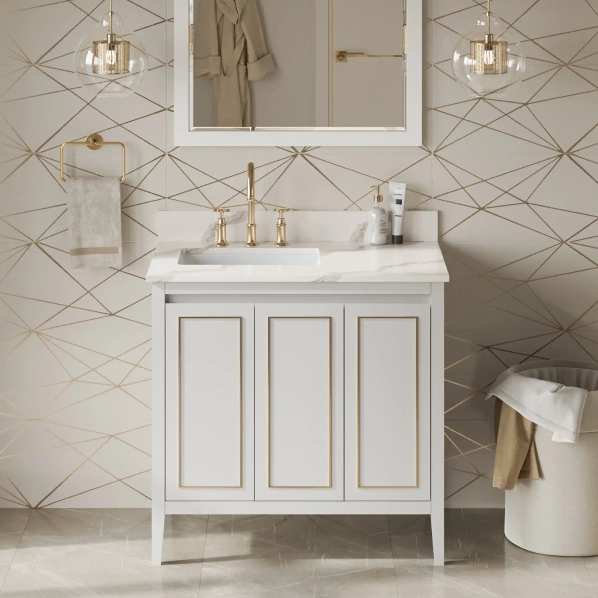 Jeffrey Alexander 36" Percival Vanity Set by Jeffrey Alexander